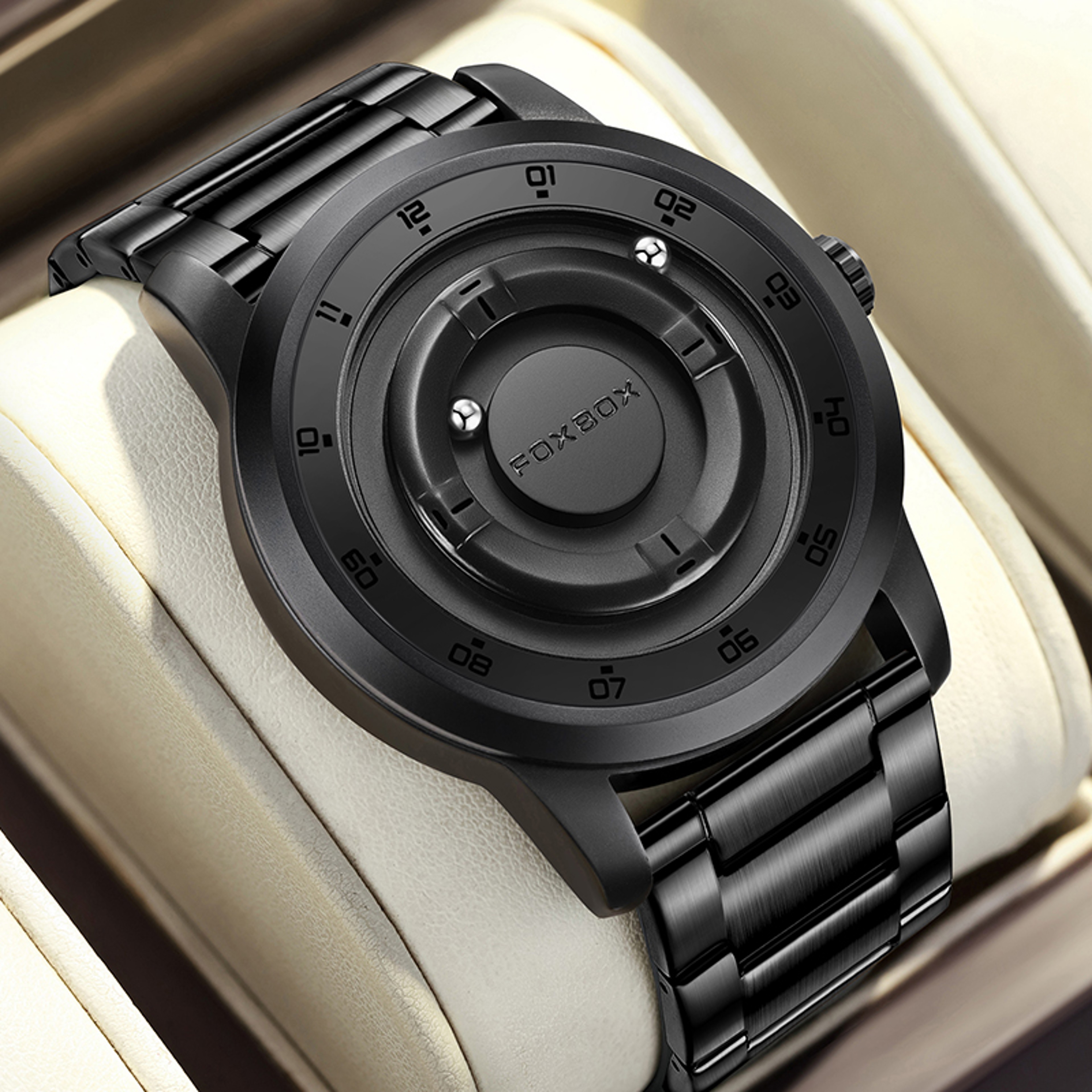 Magnetic Force Quartz Watch For Men Waterproof Scrolling Pointer Wristwatch 6