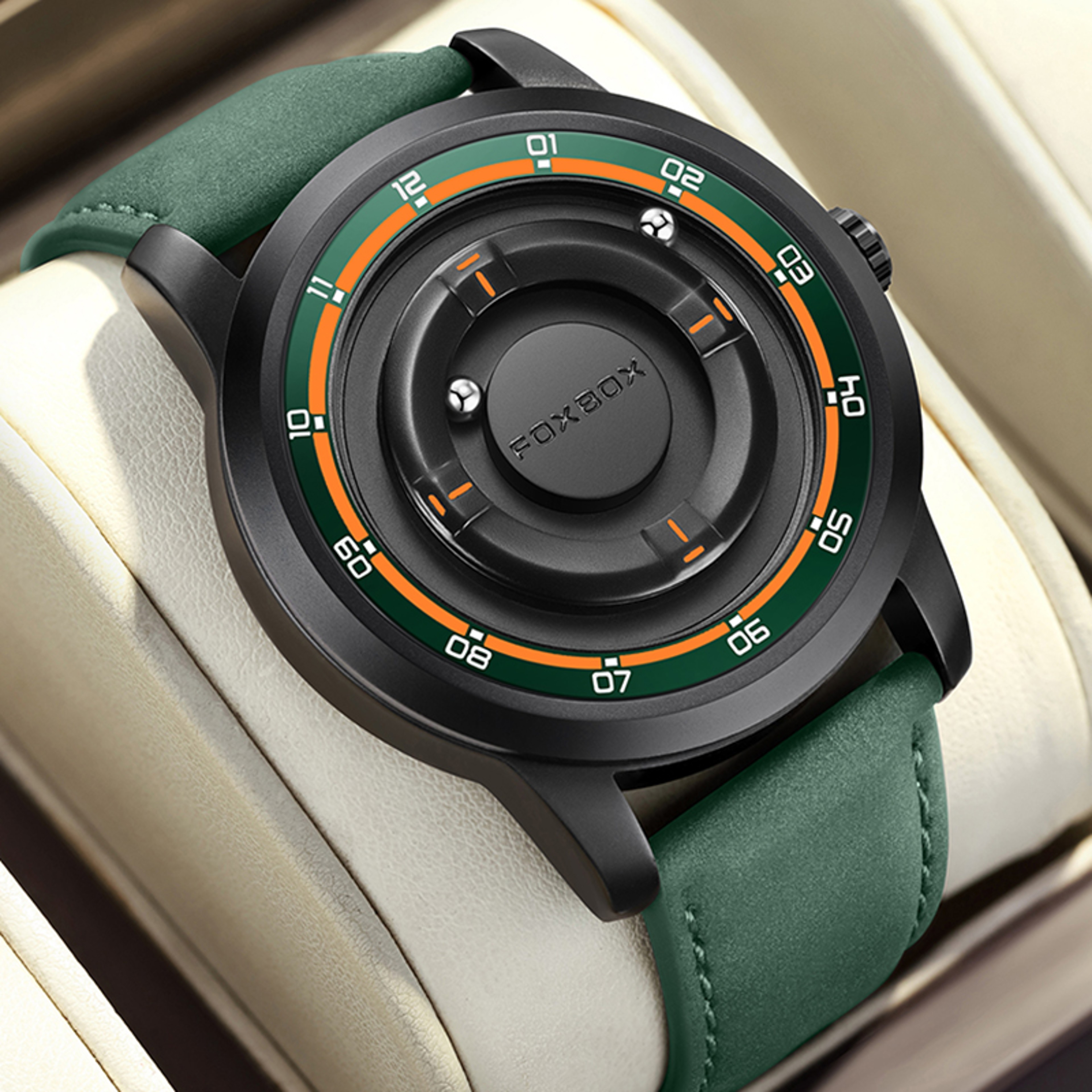Magnetic Force Quartz Watch For Men Waterproof Scrolling Pointer Wristwatch 11