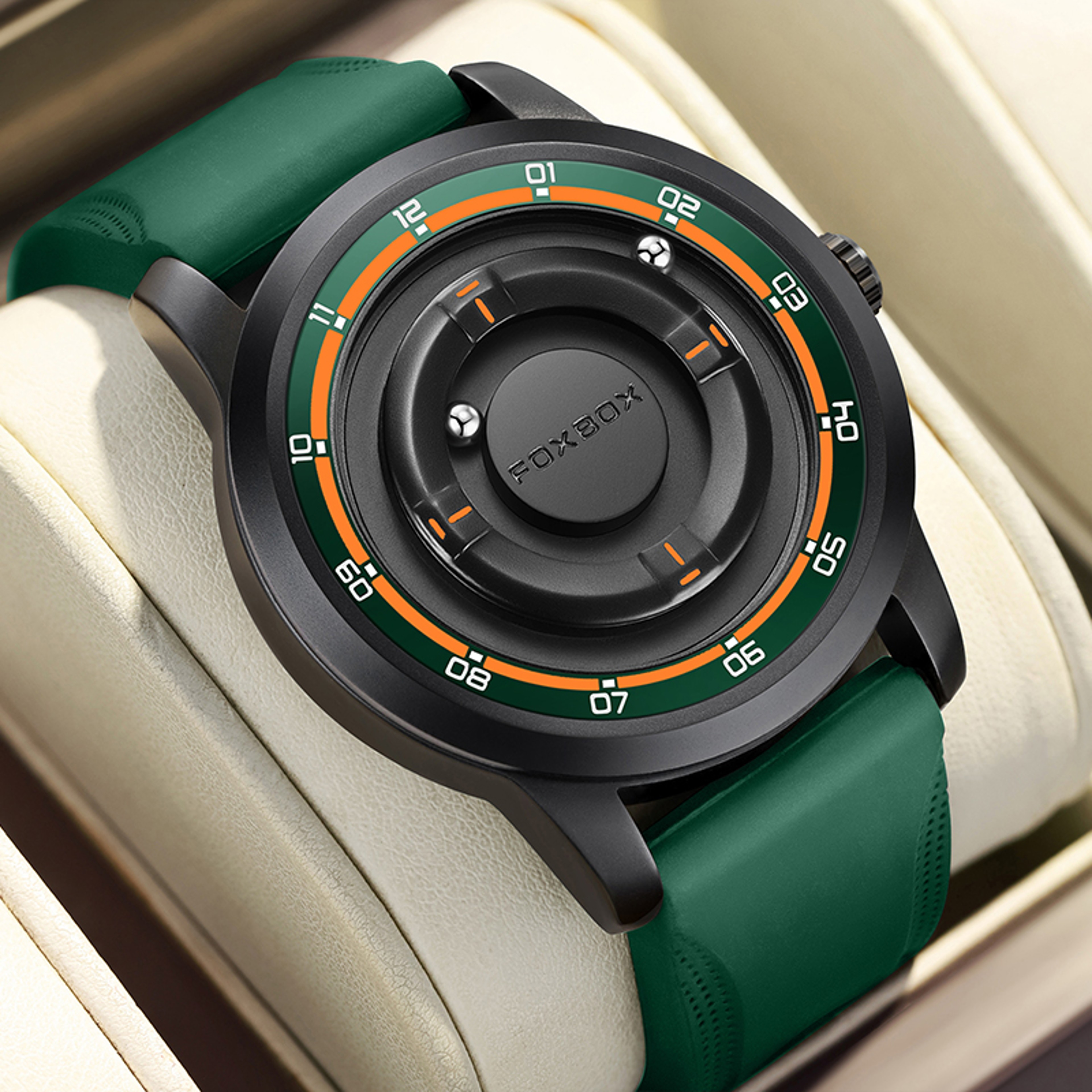 Magnetic Force Quartz Watch For Men Waterproof Scrolling Pointer Wristwatch 13