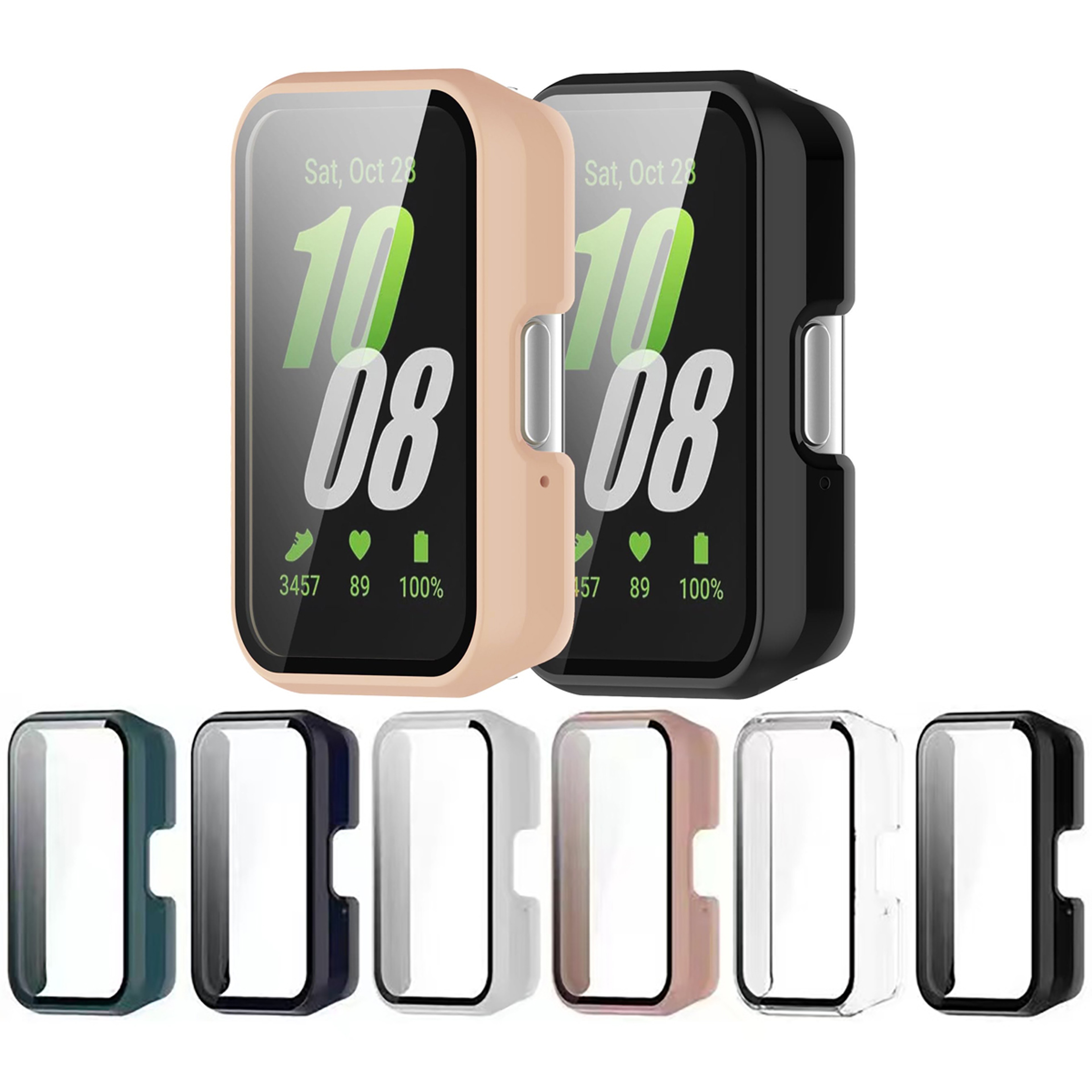 Samsung Galaxy Fit Screen Protector Case with Tempered Glass Full Coverage PC Bumper – view 1