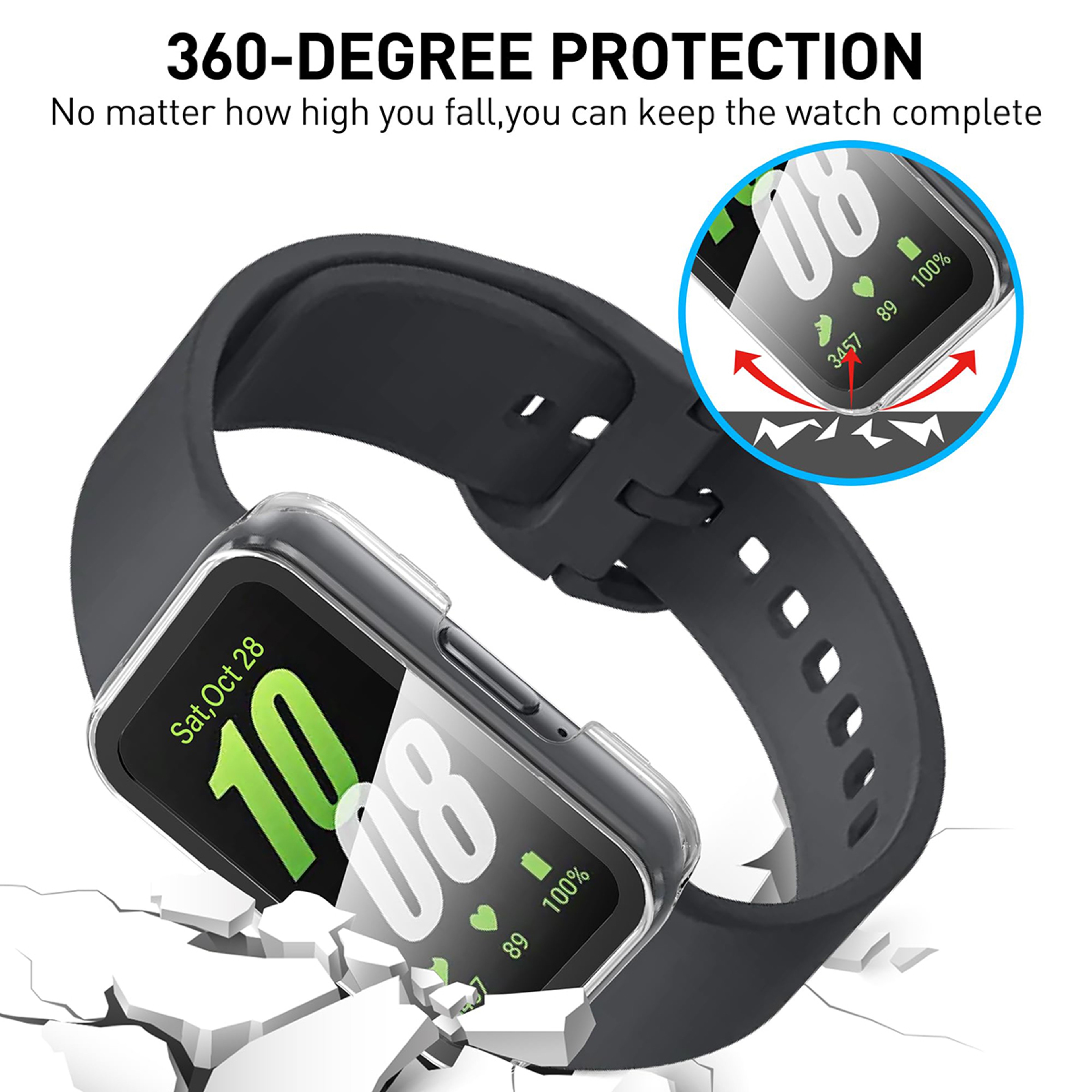 Samsung Galaxy Fit Screen Protector Case with Tempered Glass Full Coverage PC Bumper – view 4