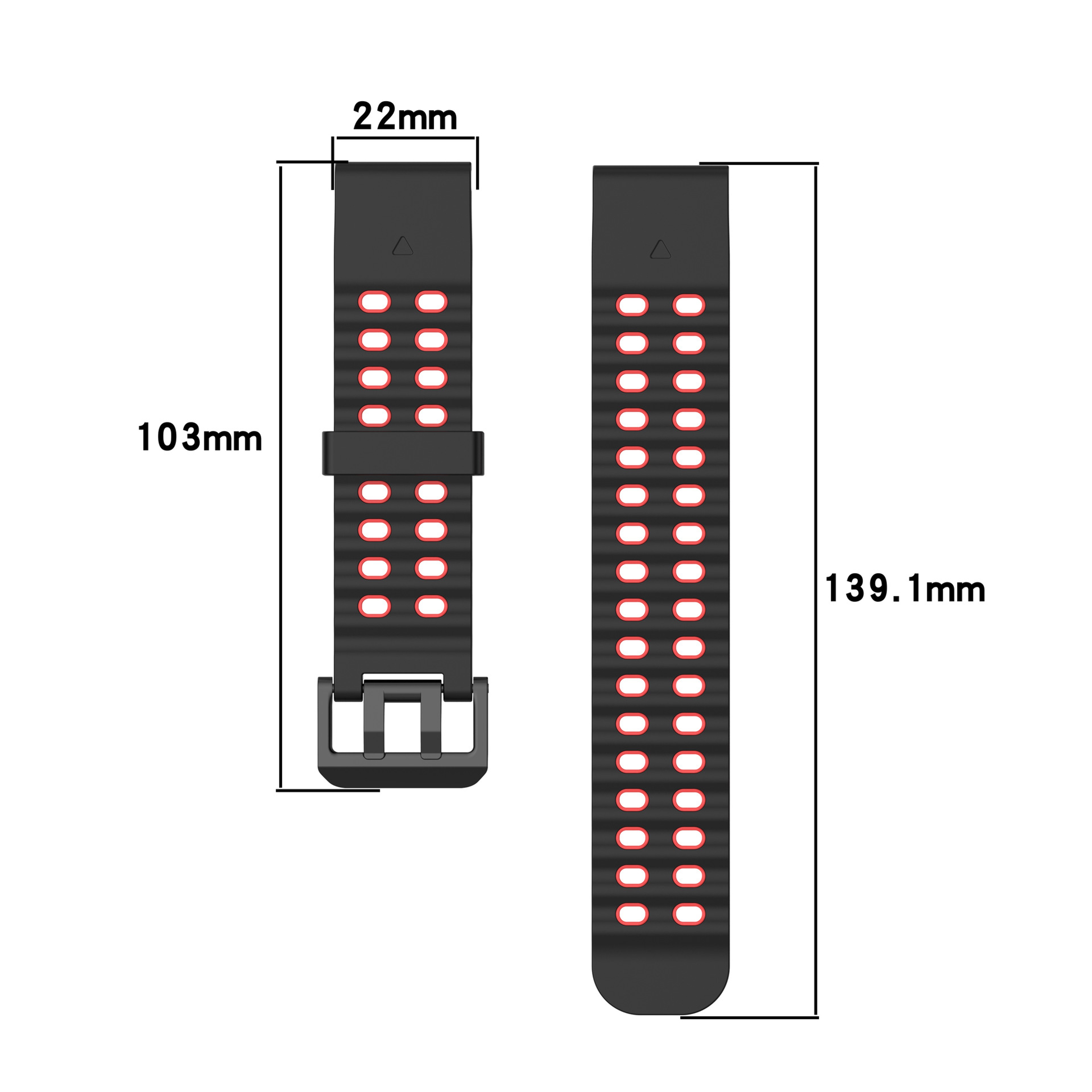 Garmin Fenix 8 Silicone Strap Quick Release Breathable Dual Color Watch Band 2