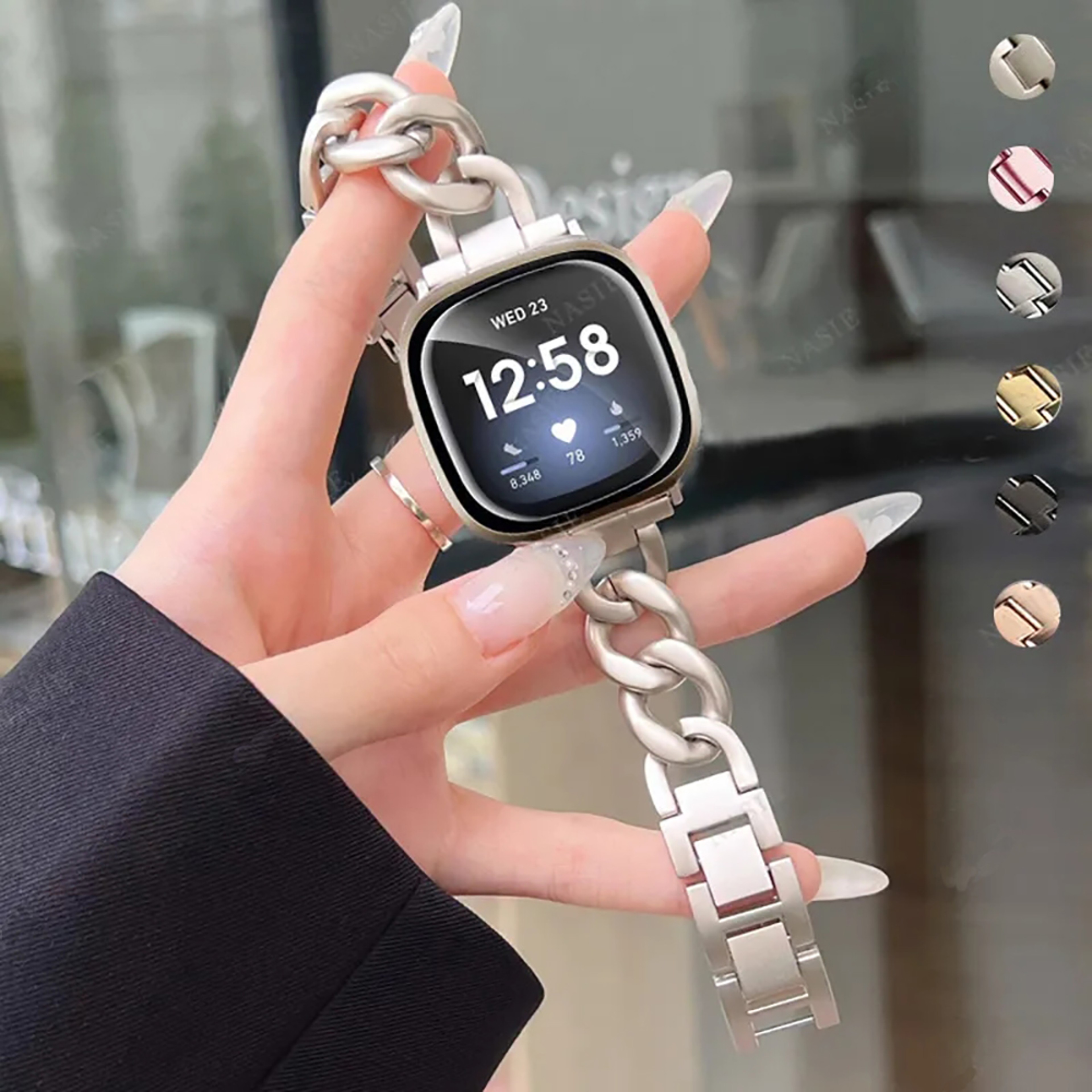 Fitbit Versa Metal Chain Band Elegant Replacement Strap for Fitbit Sense and Versa – view 1