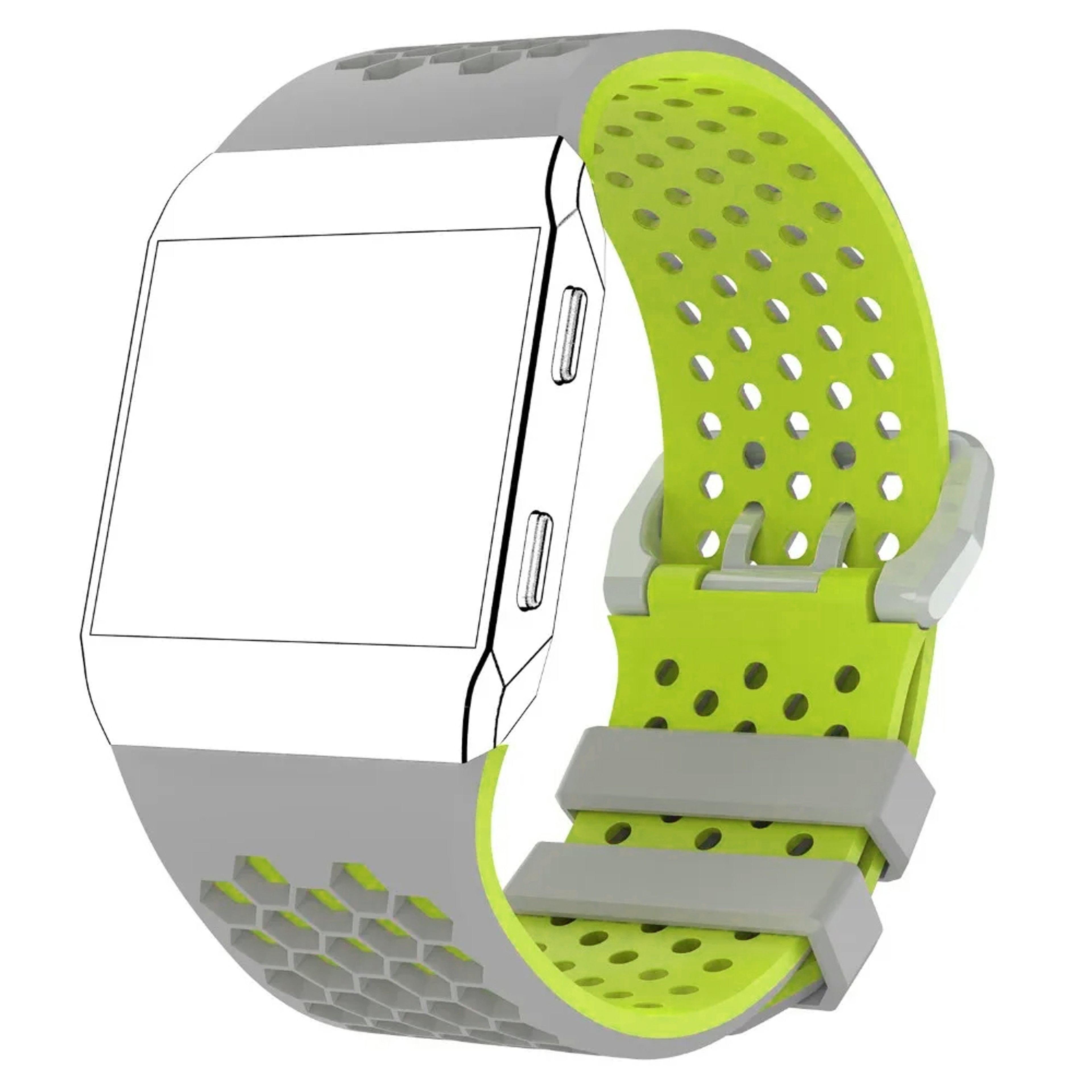 Fitbit Ionic Silicone Watch Band Breathable Two Tone Sport Replacement Strap – view 9