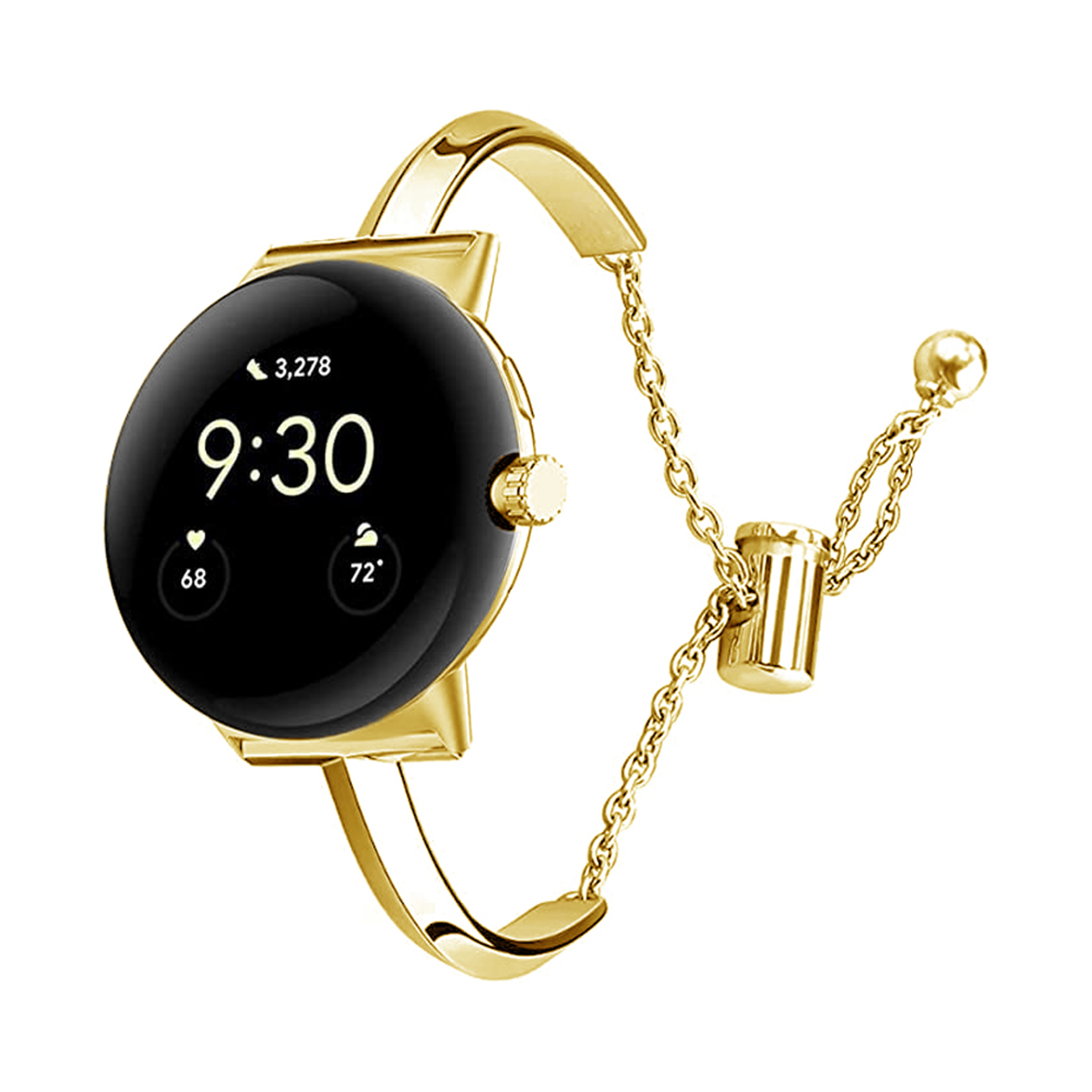 Google Pixel Watch Metal T Strap Tool Free Adjustable Snap Chain Band – view 7