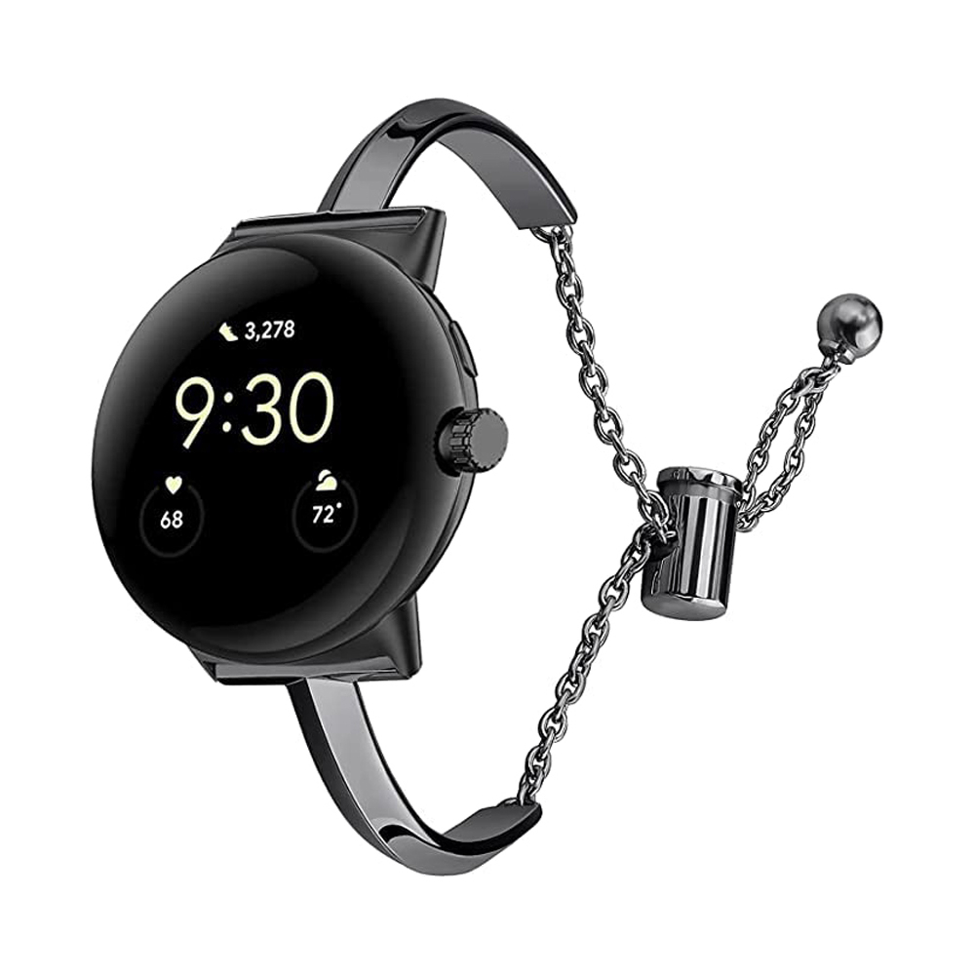 Google Pixel Watch Metal T Strap Tool Free Adjustable Snap Chain Band – view 9