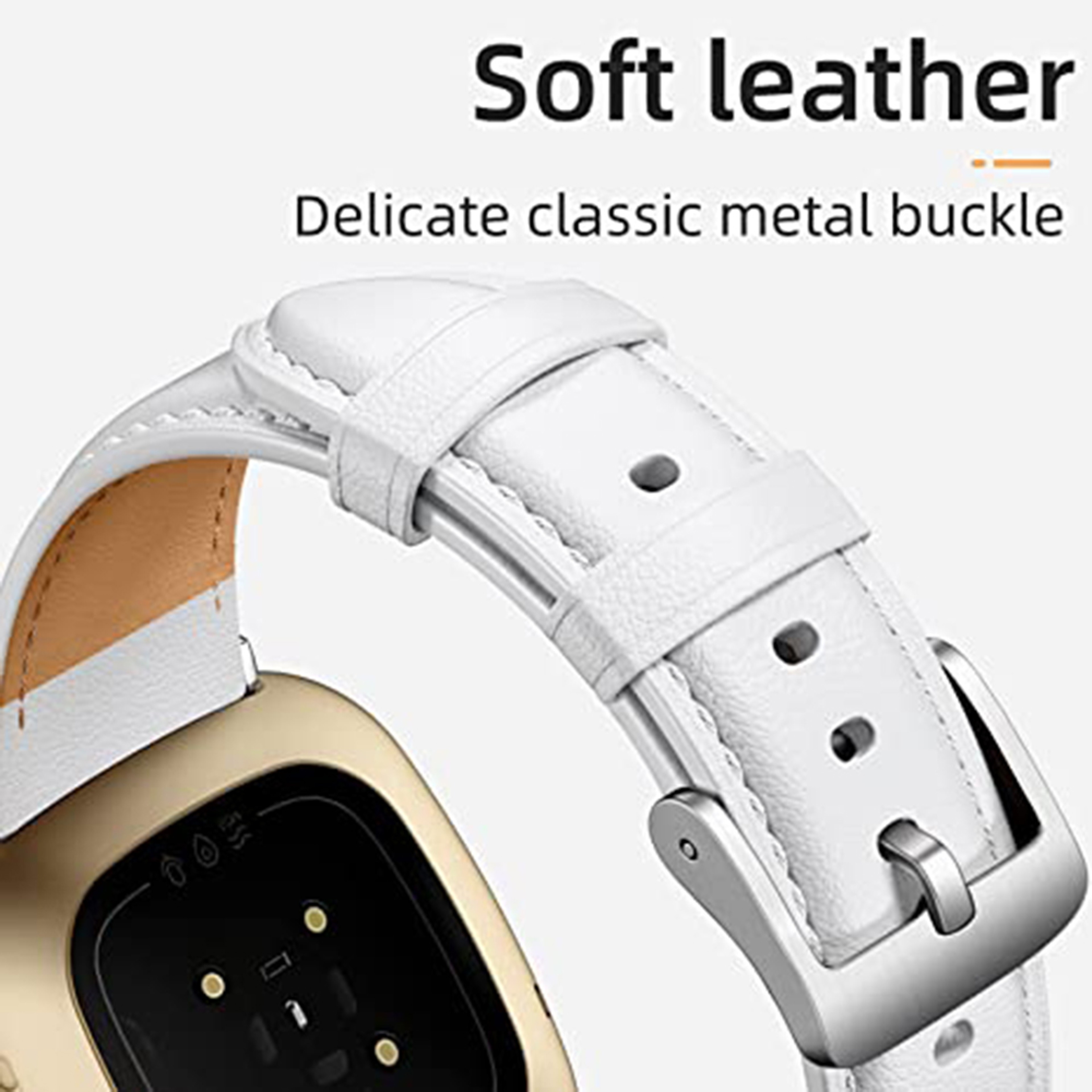 Premium Genuine Leather Fitbit Versa Band Replacement Strap For Versa 5