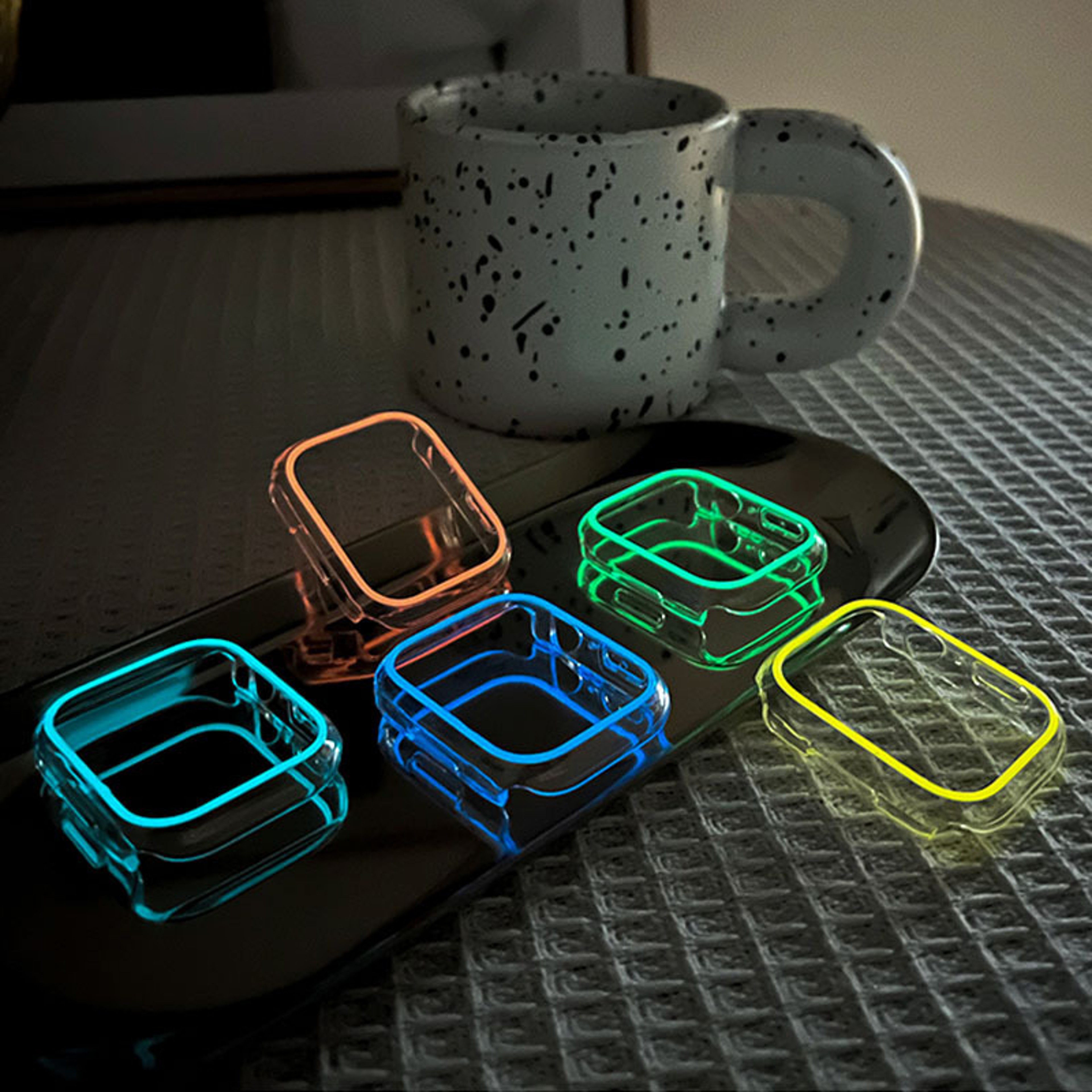 Luminous Transparent Apple Watch Case Hard Shell Protective Cover 0