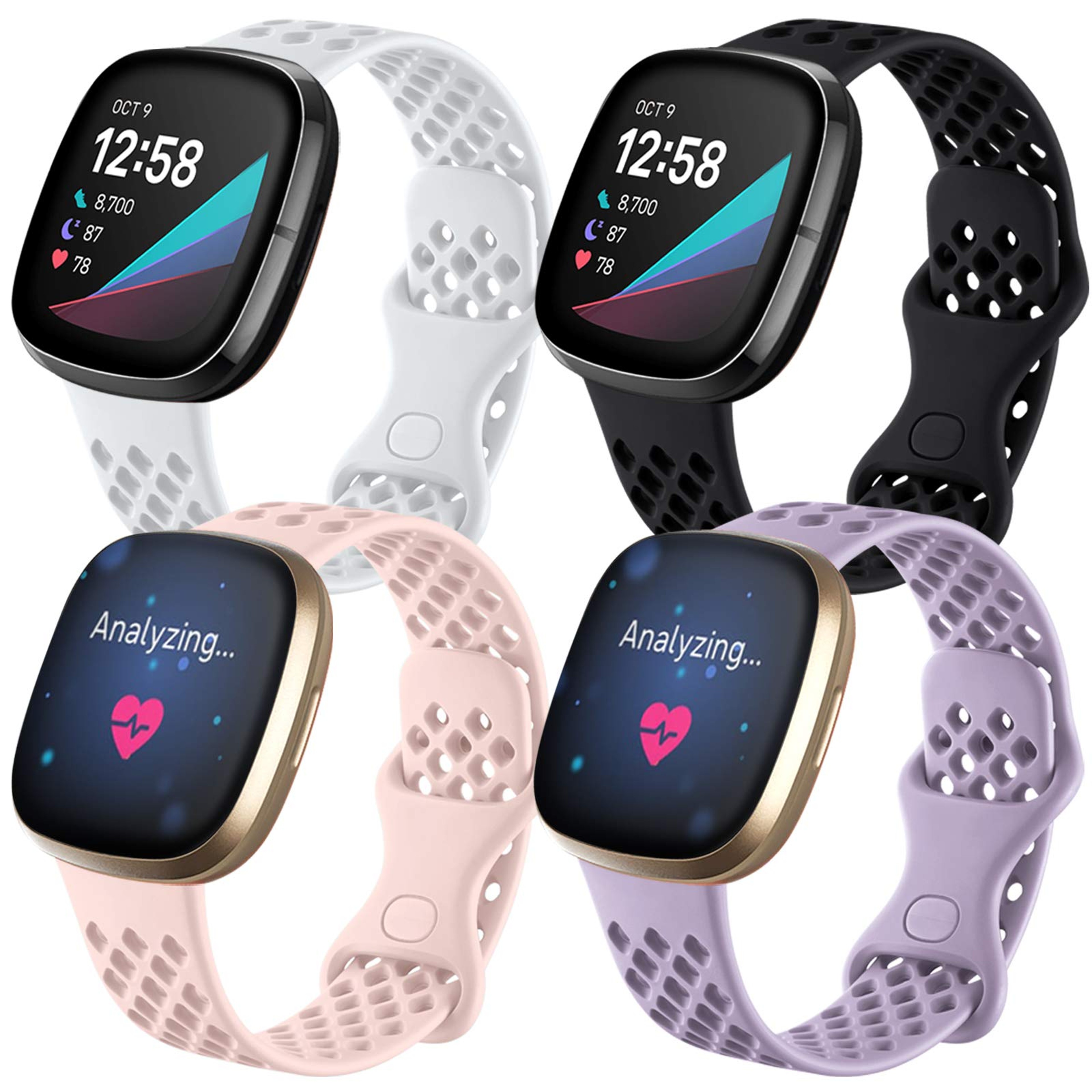 Breathable Silicone Sport Band For Fitbit Versa And Fitbit Sense 0