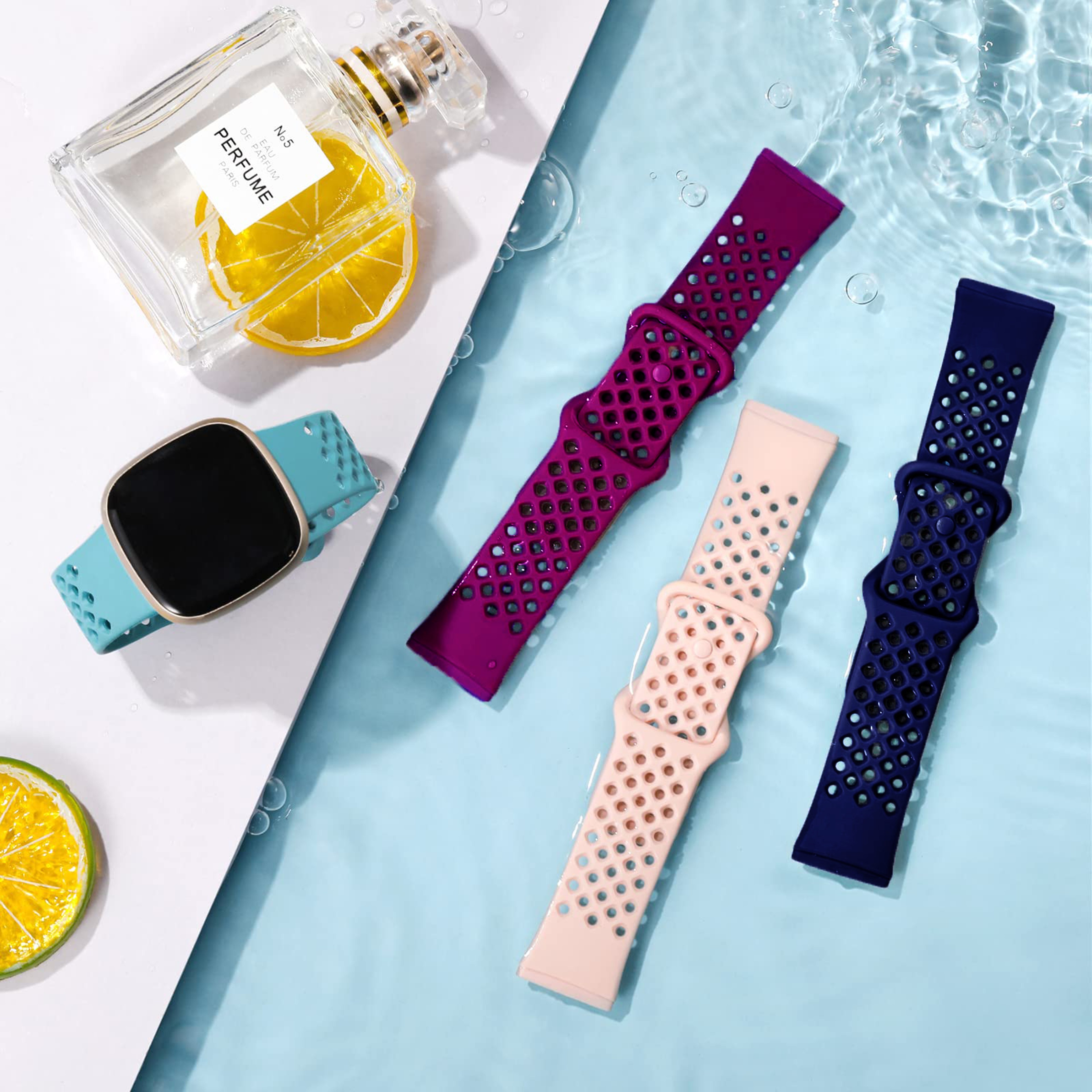 Breathable Silicone Sport Band For Fitbit Versa And Fitbit Sense 5