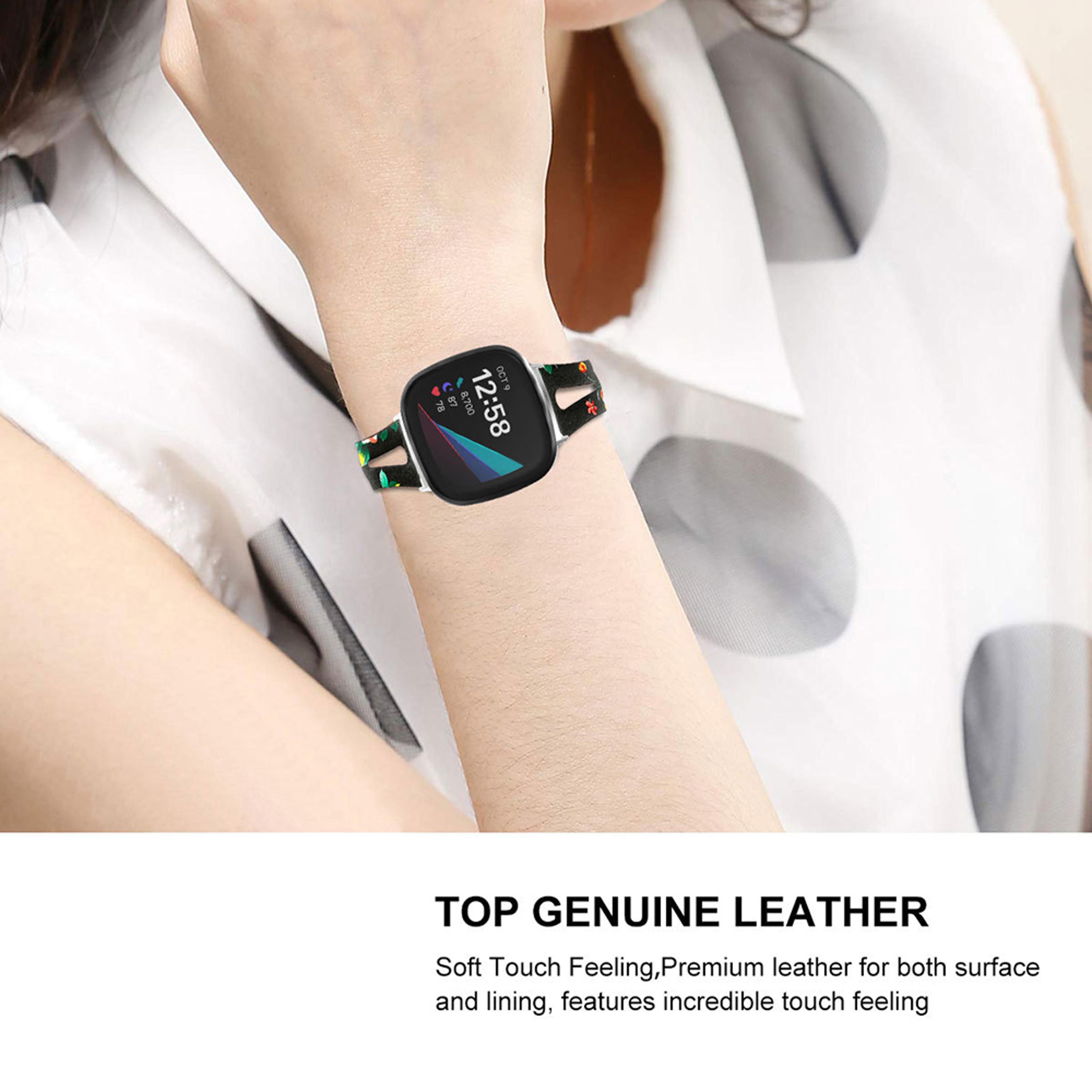 Slim Leather Fitbit Versa Band for Versa Sense  and Sense – view 3