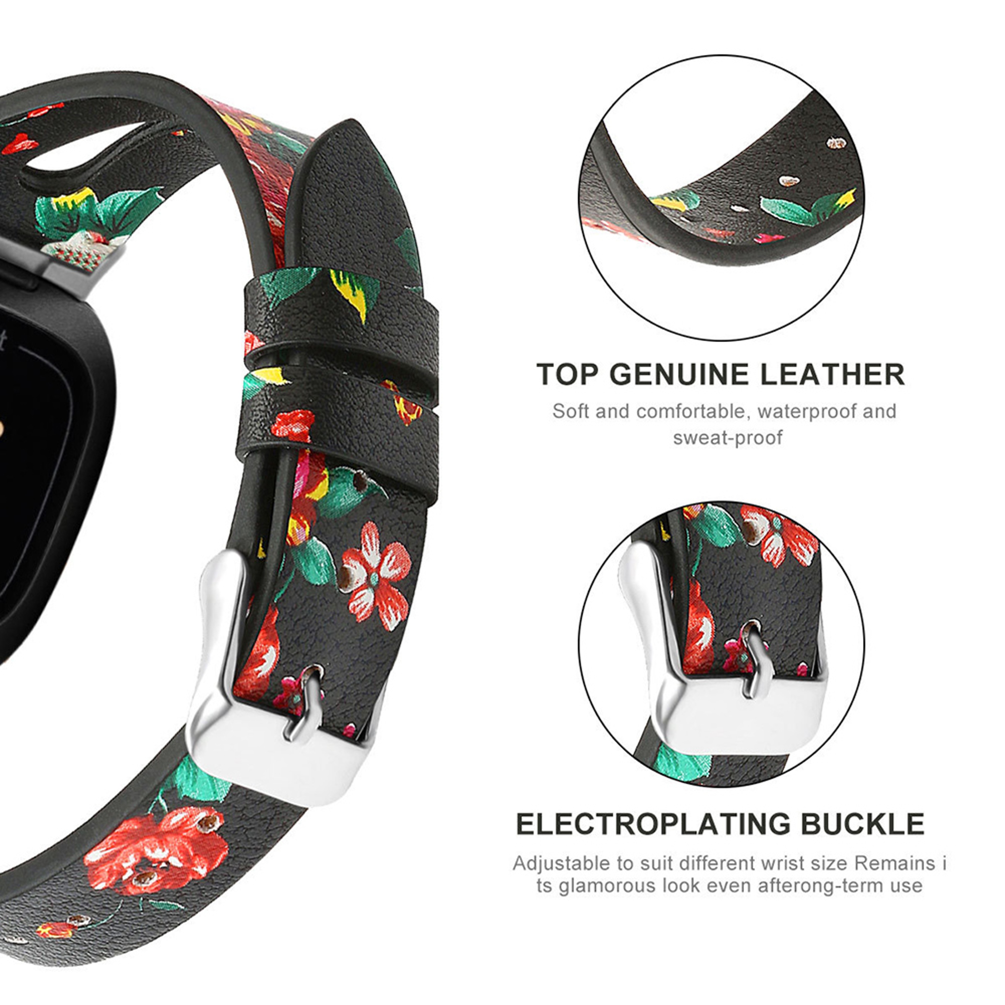 Slim Leather Fitbit Versa Band for Versa Sense  and Sense – view 5
