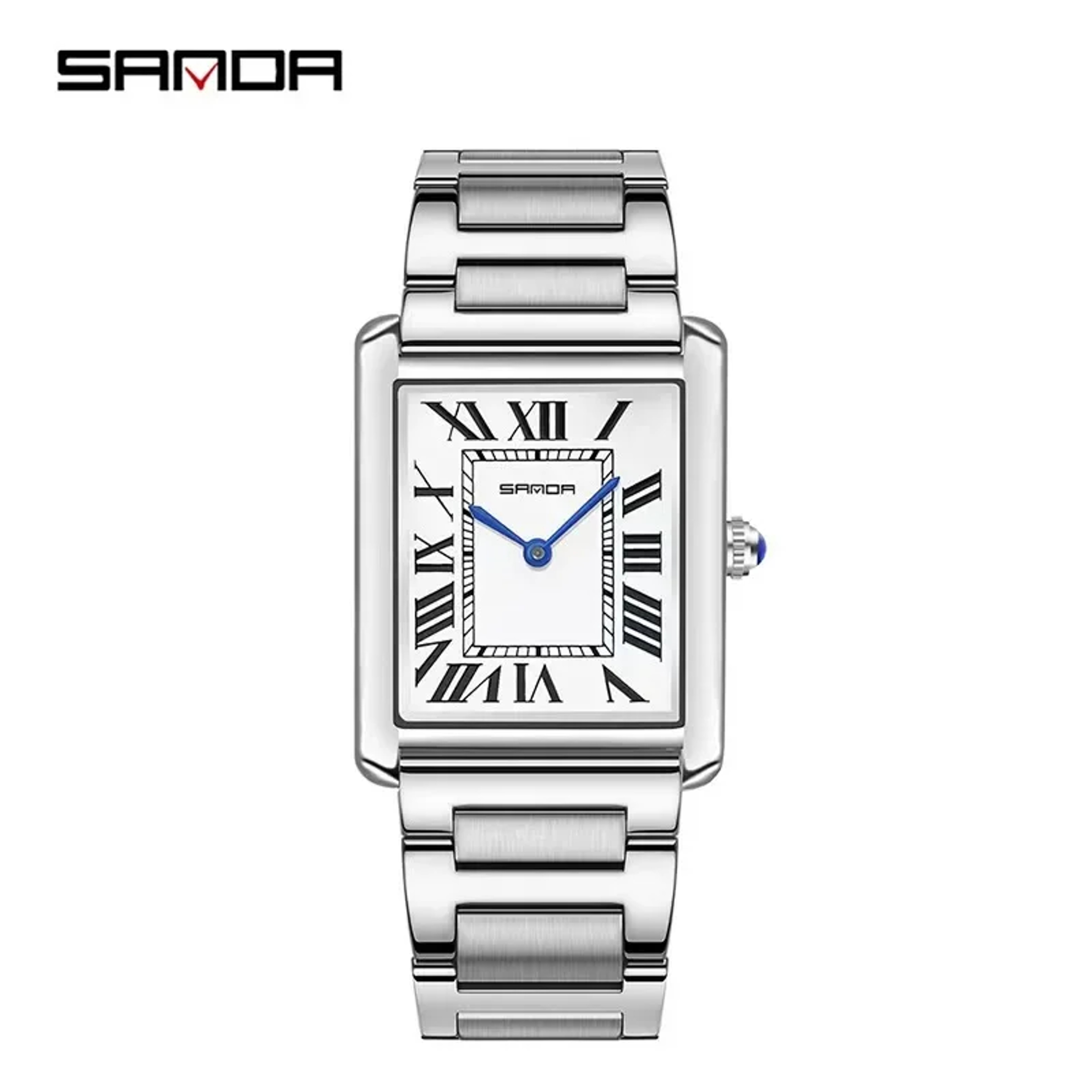 Classic Couple Quartz Watch with Square Dial Leather Strap and Water Resistance – view 9