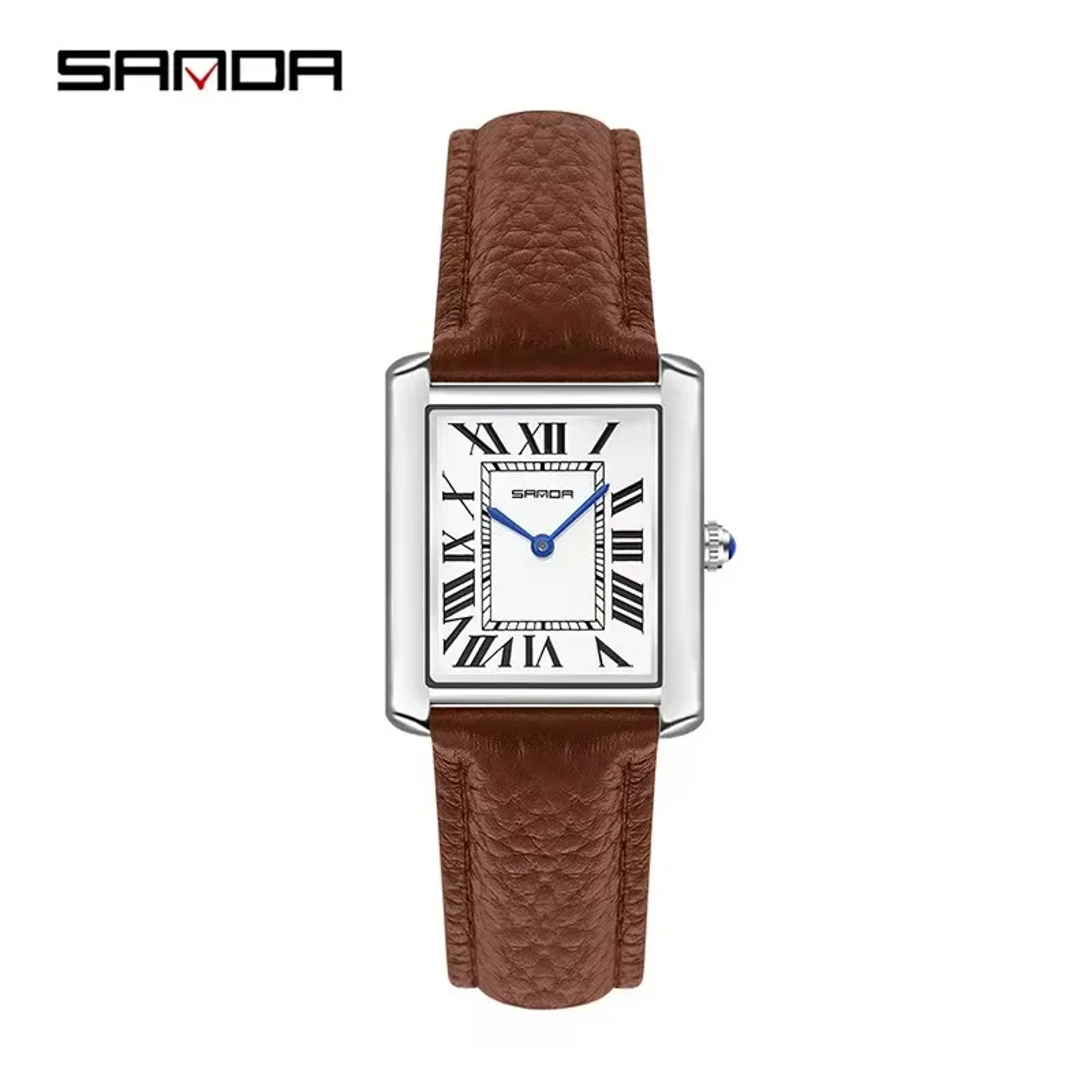 Classic Couple Quartz Watch with Square Dial Leather Strap and Water Resistance – view 12