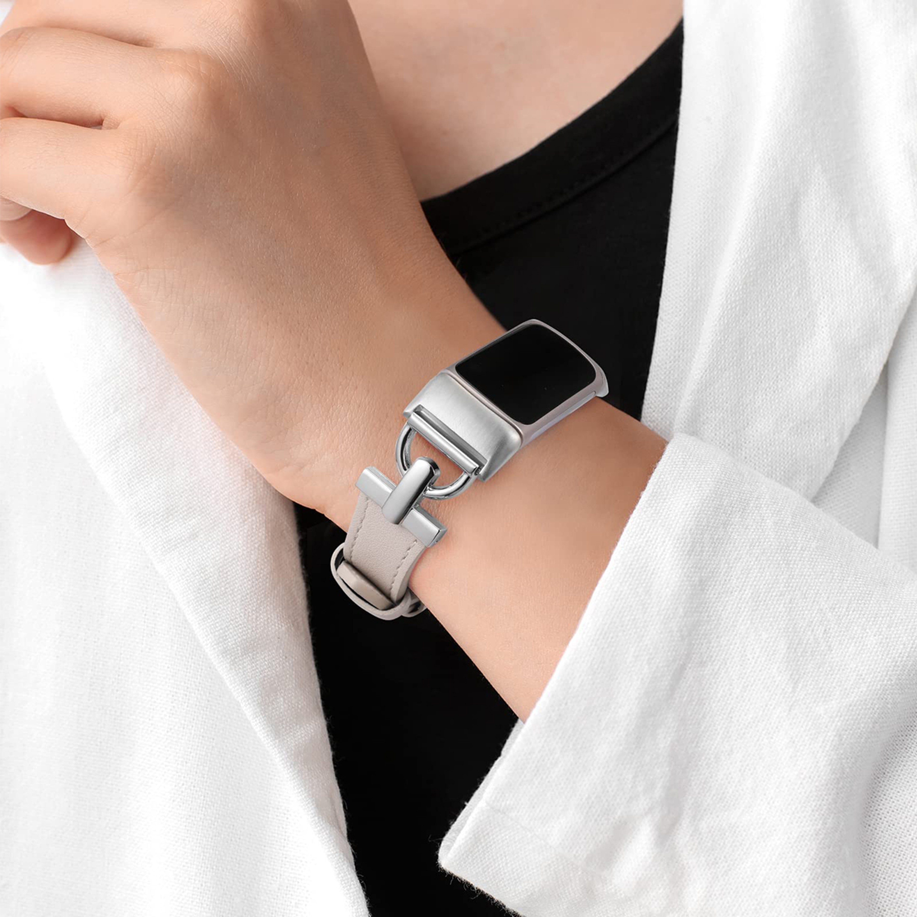 Slim Leather Strap For Fitbit Charge And Charge Comfortable Replacement Band 2