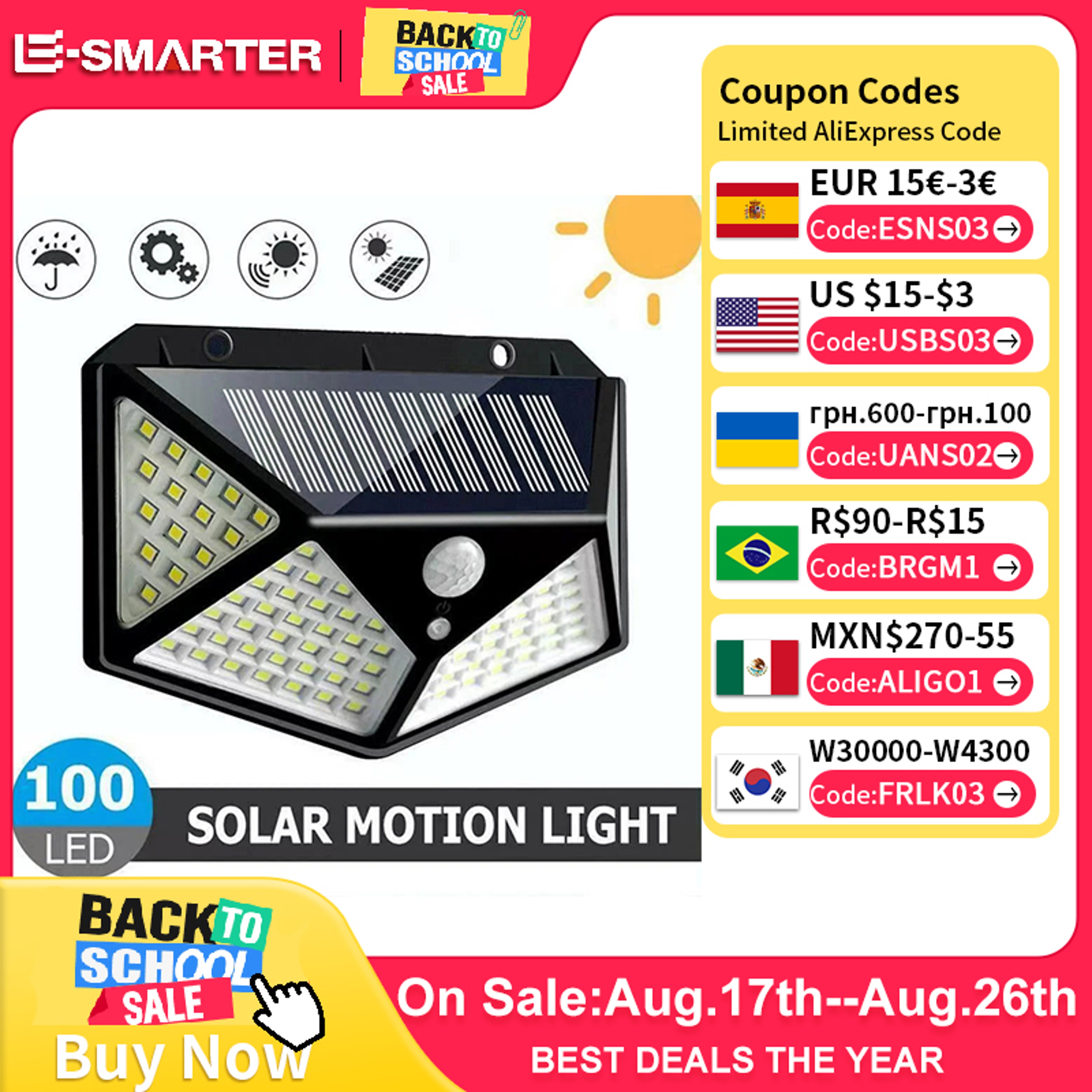 Solar Motion Sensor Light Waterproof Outdoor Garden Spotlight 1