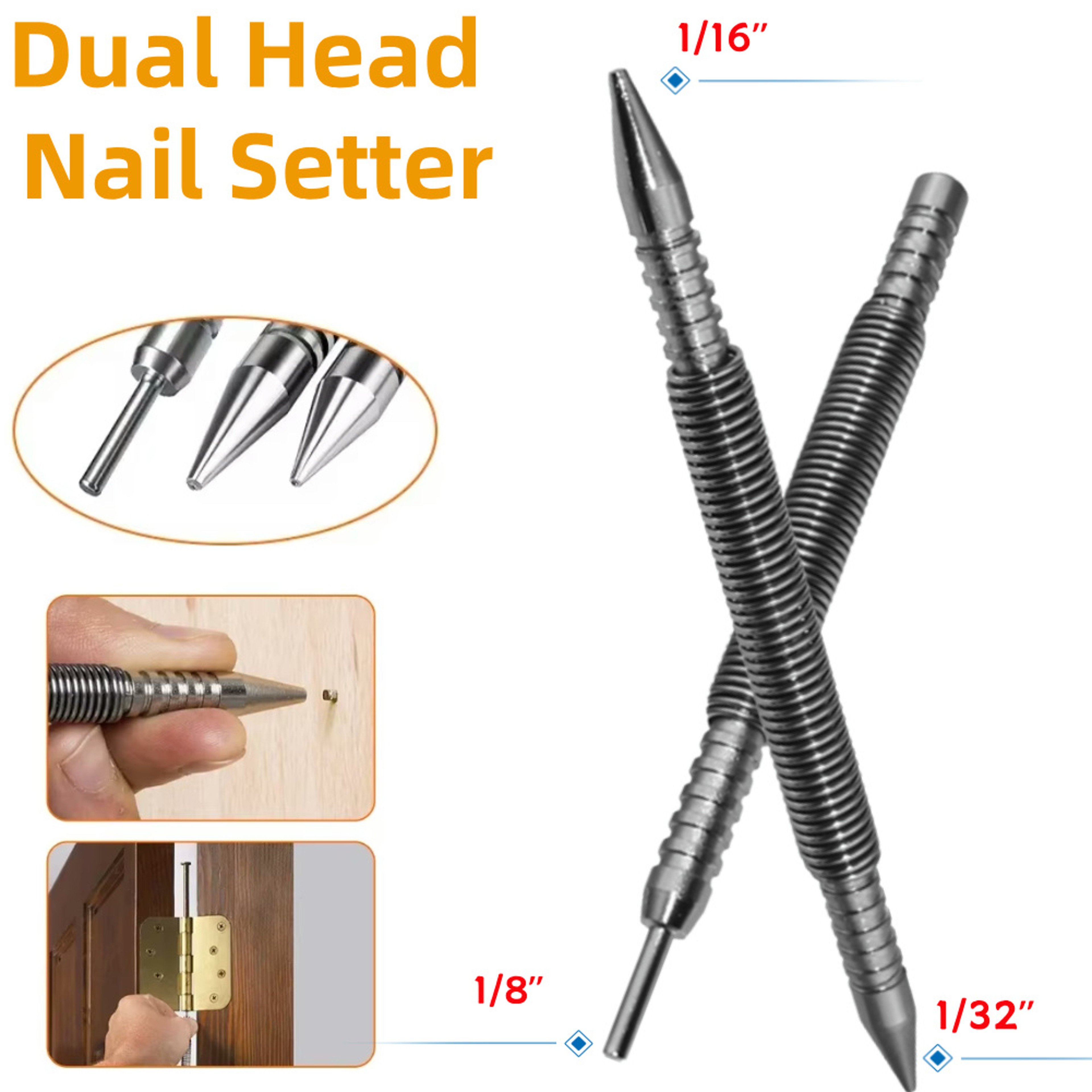 Spring Loaded Center Punch Hammerless Nail Setter For Precision Drilling And Marking 1