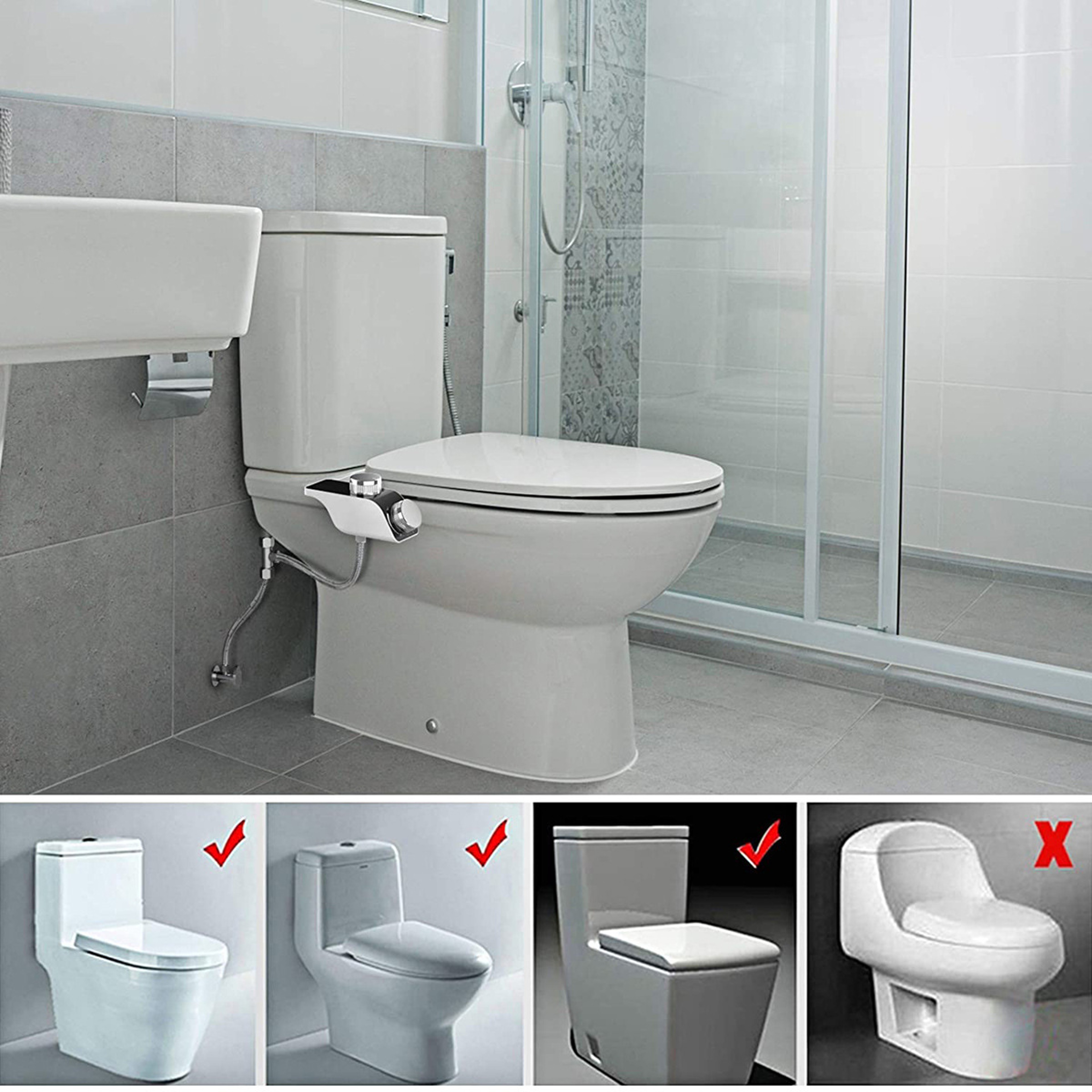 Warm And Cold Water Non Electric Bidet Sprayer Toilet Attachment 0