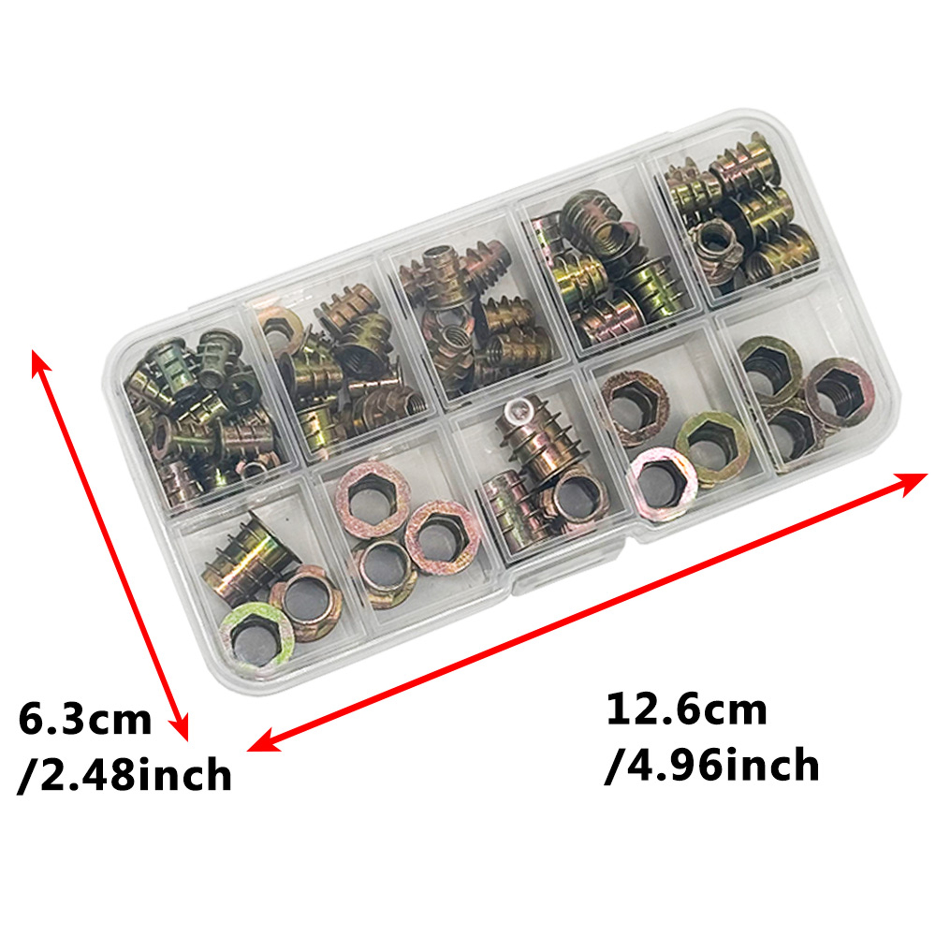 Piece Threaded Insert Nut Kit Wood Furniture Fasteners 5