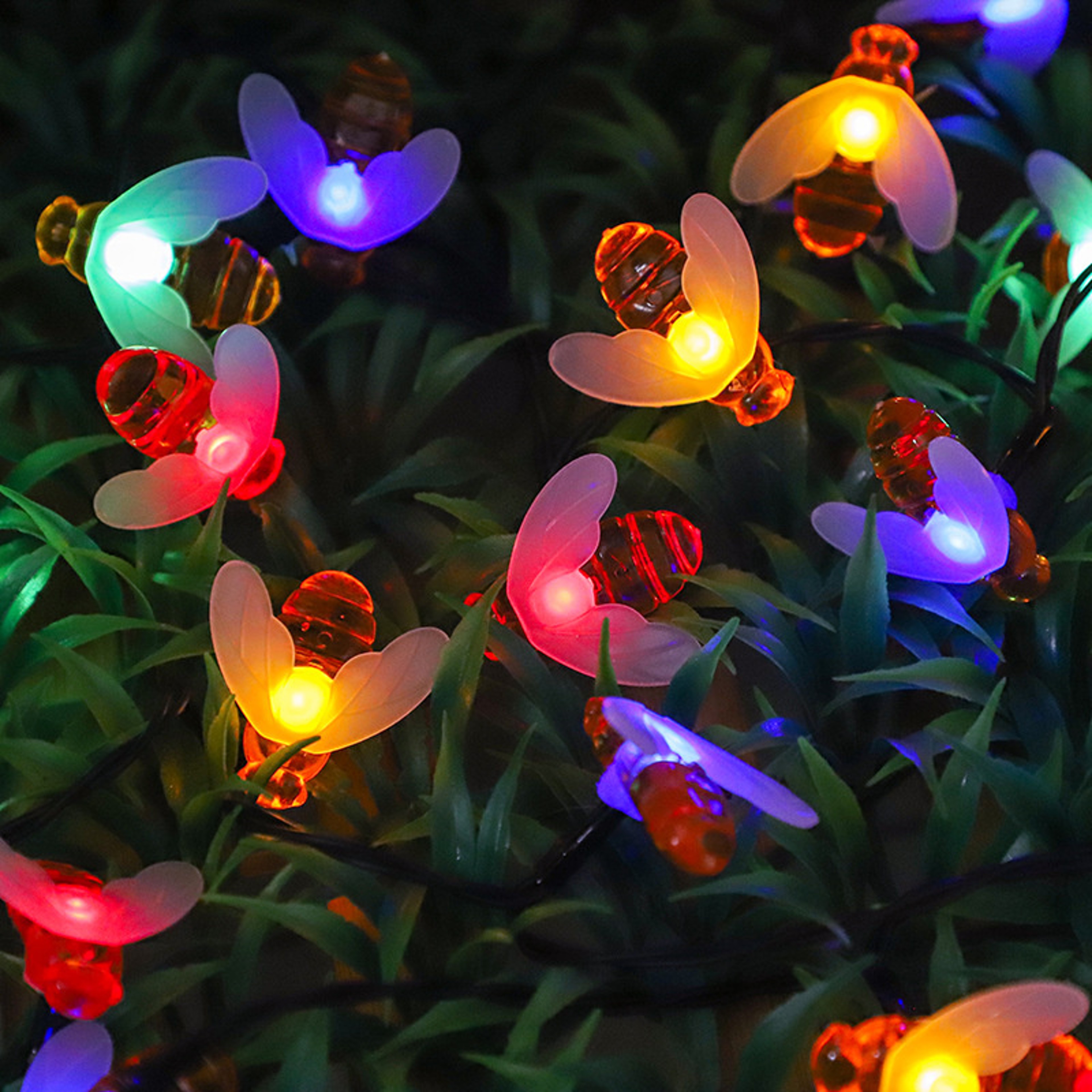 LED Solar Honey Bee Fairy String Lights for Garden and Patio – view 3