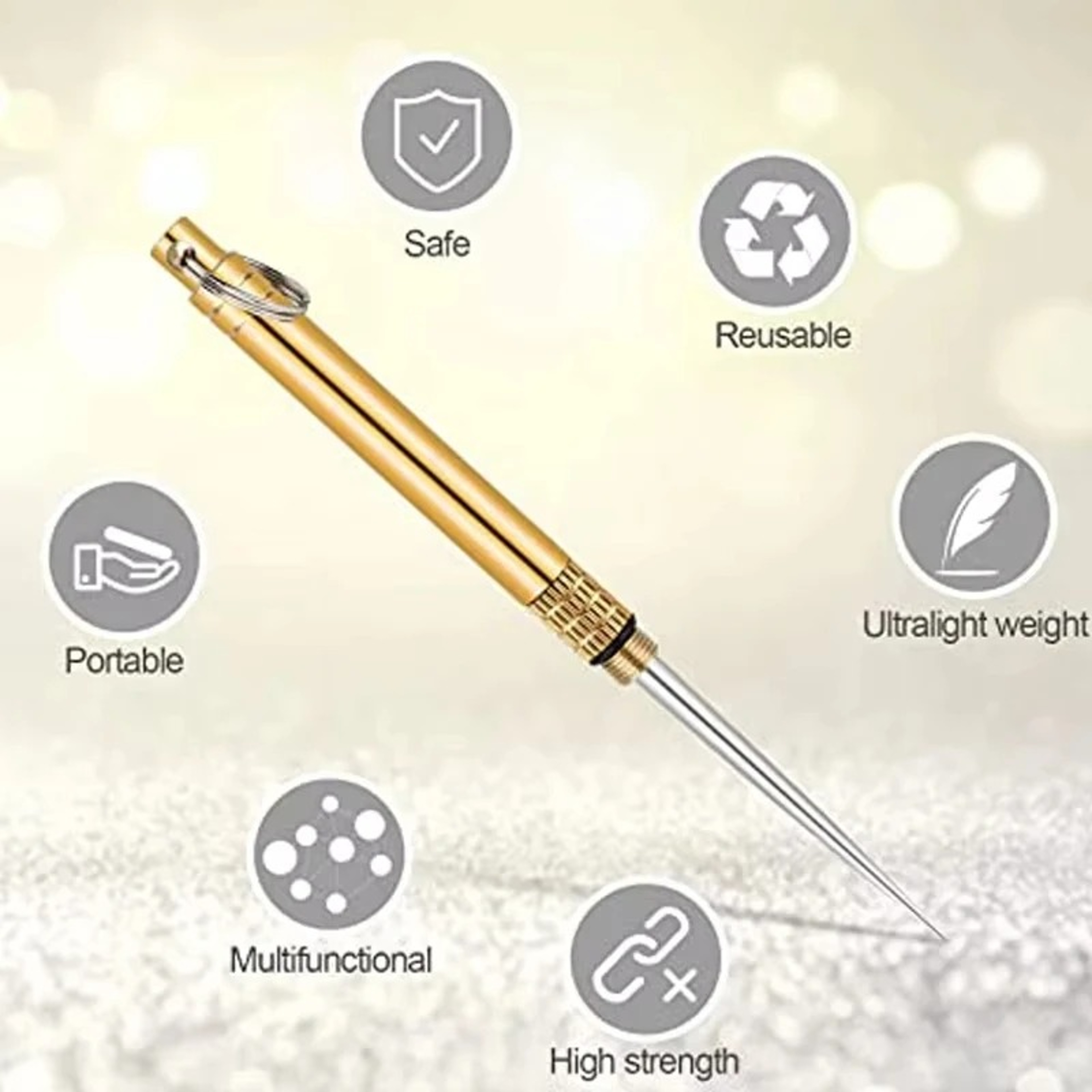 Titanium Telescopic Toothpick Reusable Fruit Fork Camping Tool – view 5