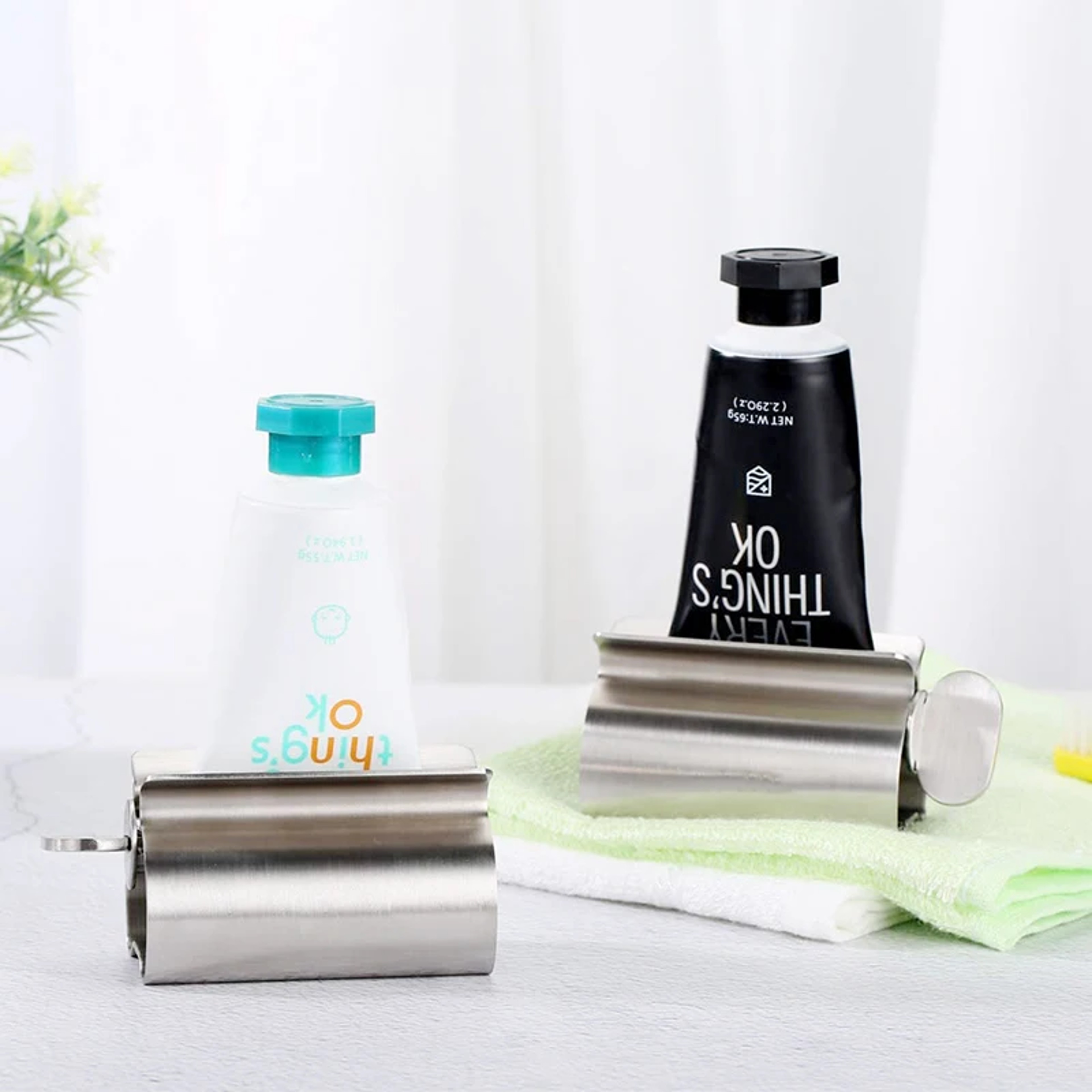 Stainless Steel Toothpaste Squeezer Tube Roller Dispenser 4