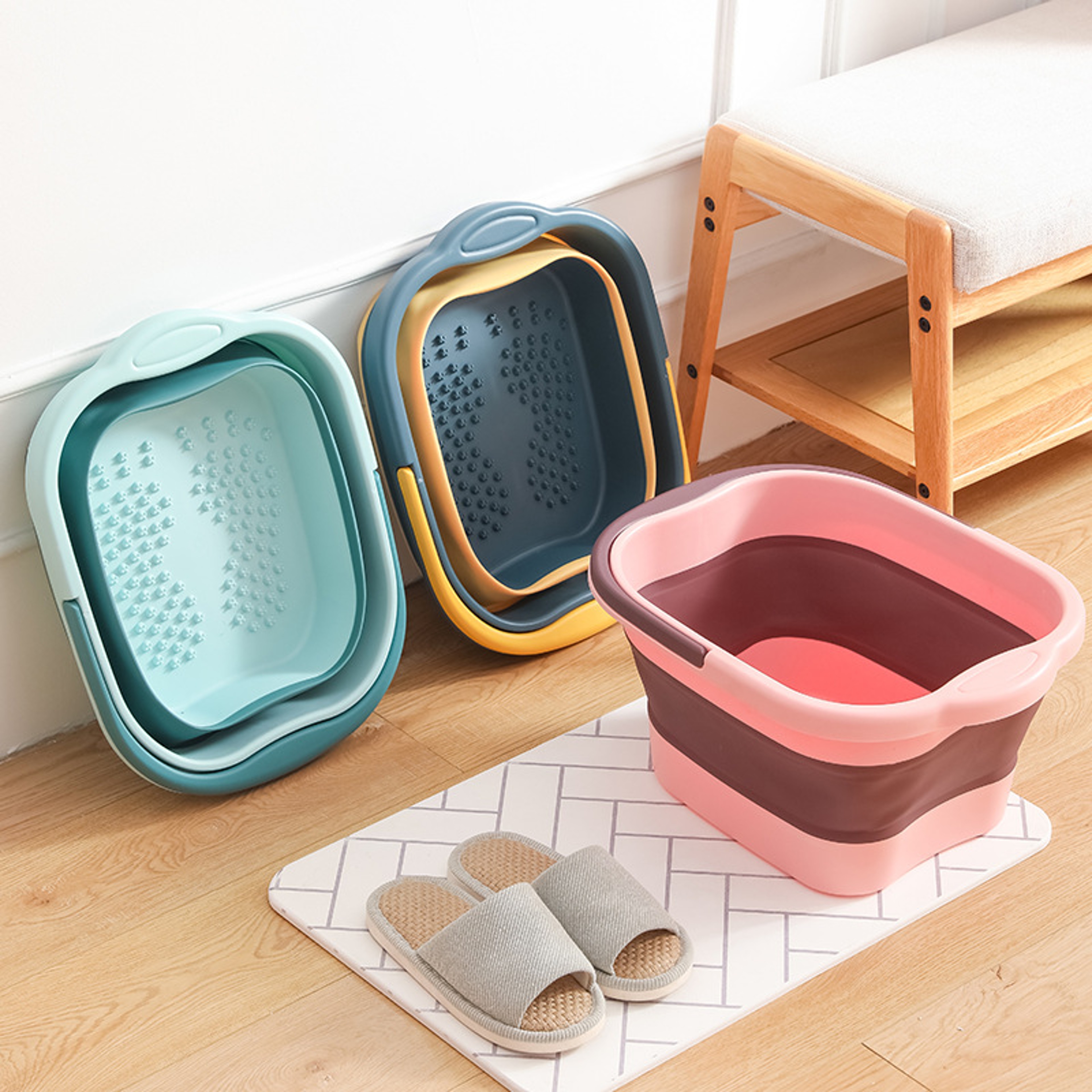 Foldable Foot Spa Basin Portable Pedicure Tub For Soaking And Home Care 2