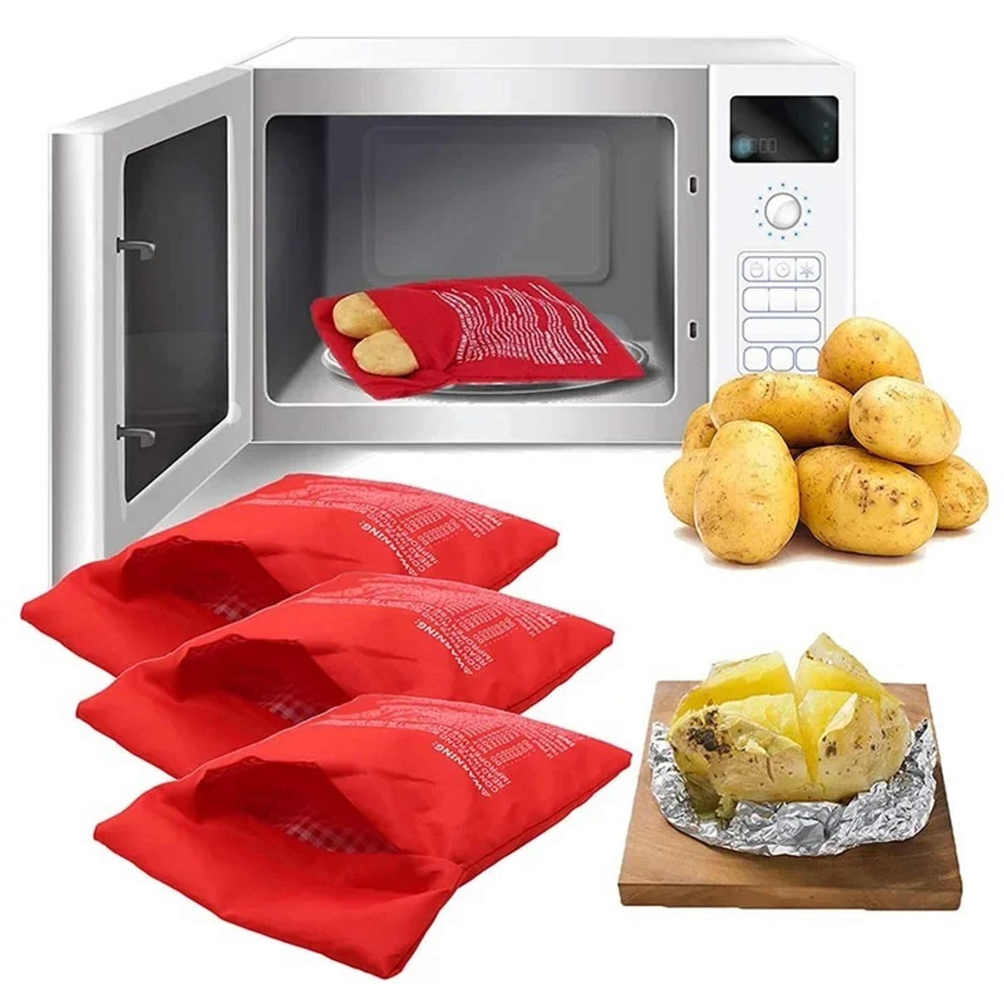 Reusable Microwave Potato Bag Quick Sweet Potato And Corn Cooker 4