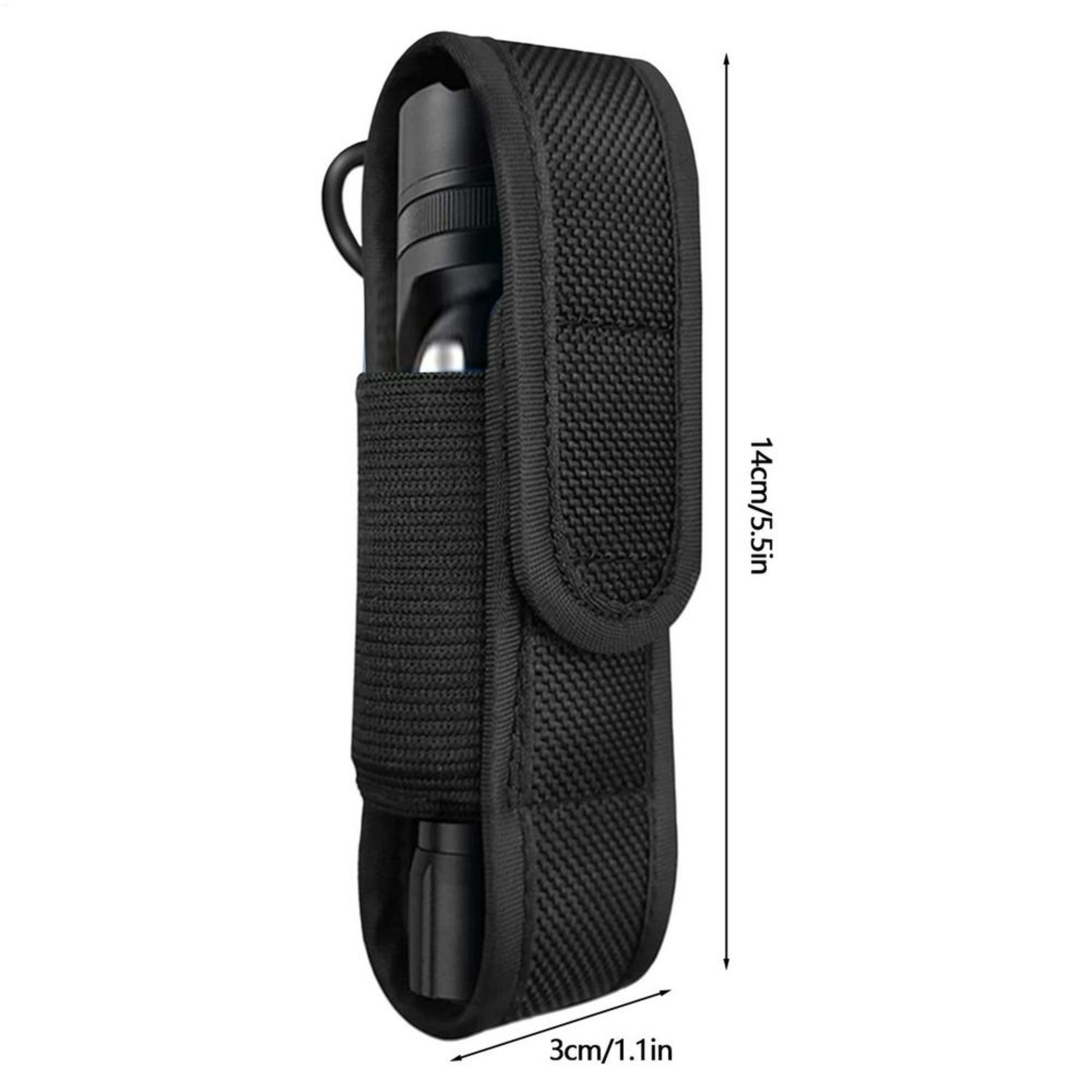 Nylon Flashlight Pouch Protective LED Torch Cover for Camping Hiking Hunting – view 7