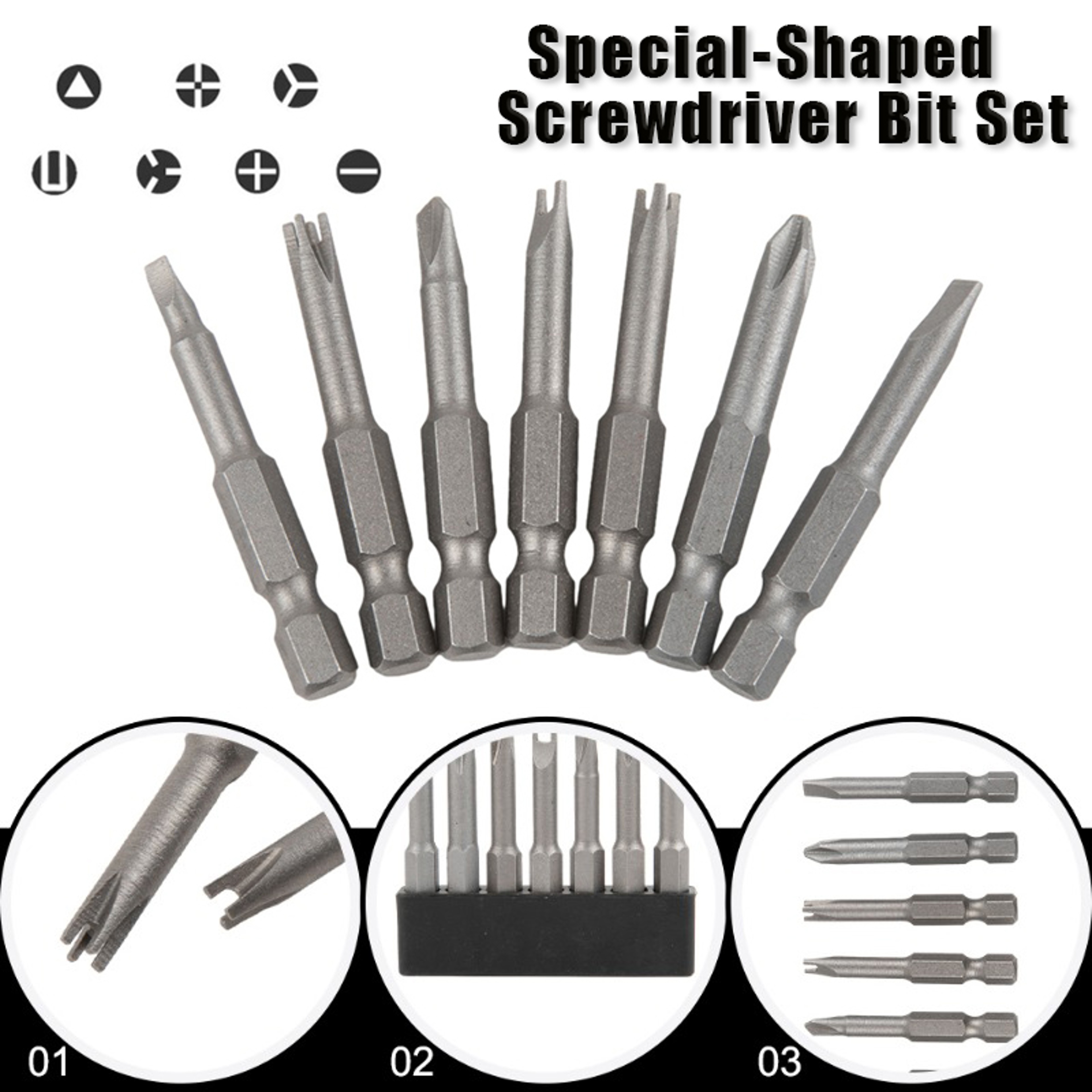 Special Shaped Screwdriver Bit Set Magnetic Security Bits For Power Tools 0