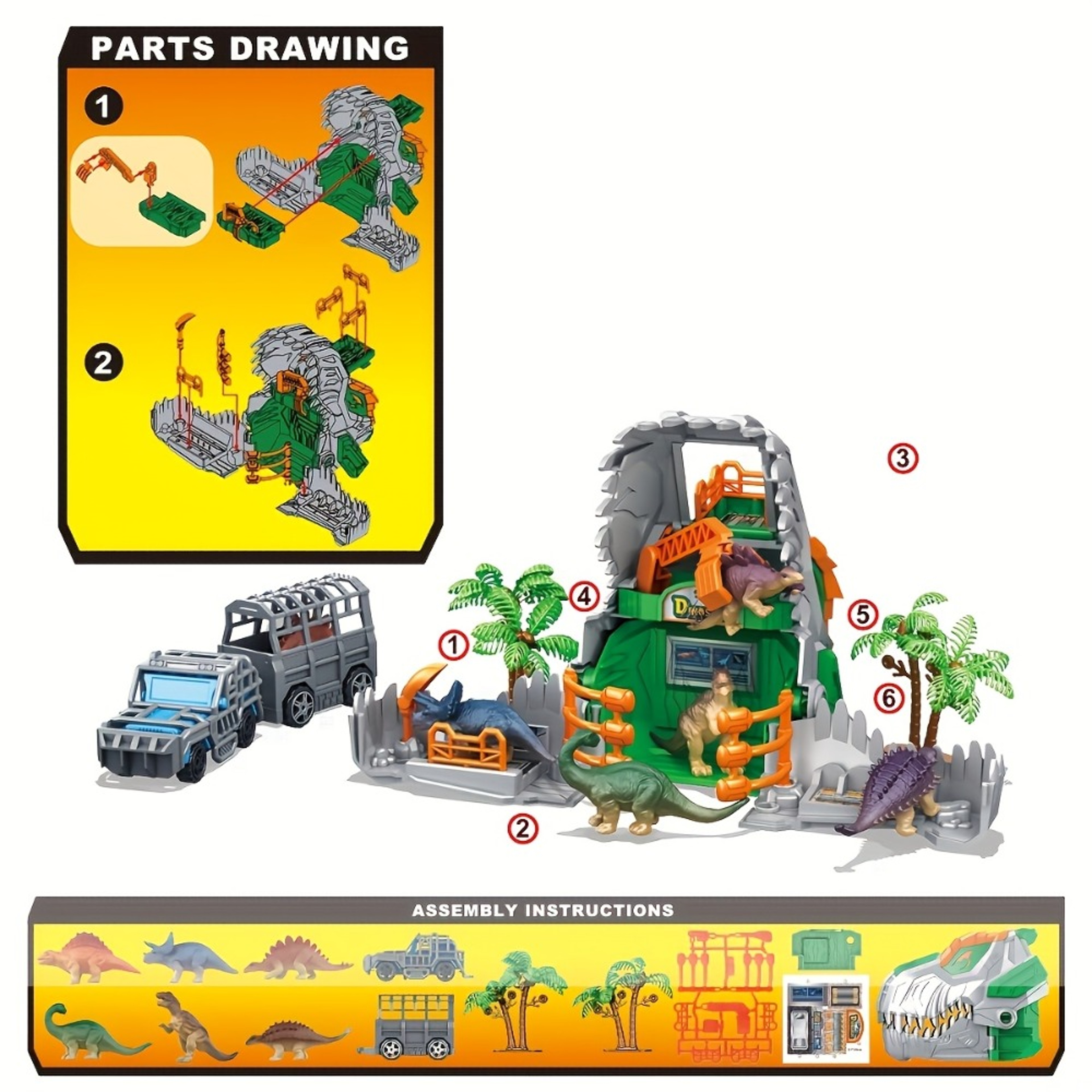 Transforming Dinosaur Park Playset Educational Dino Base Toy with Truck and Figurines – view 6