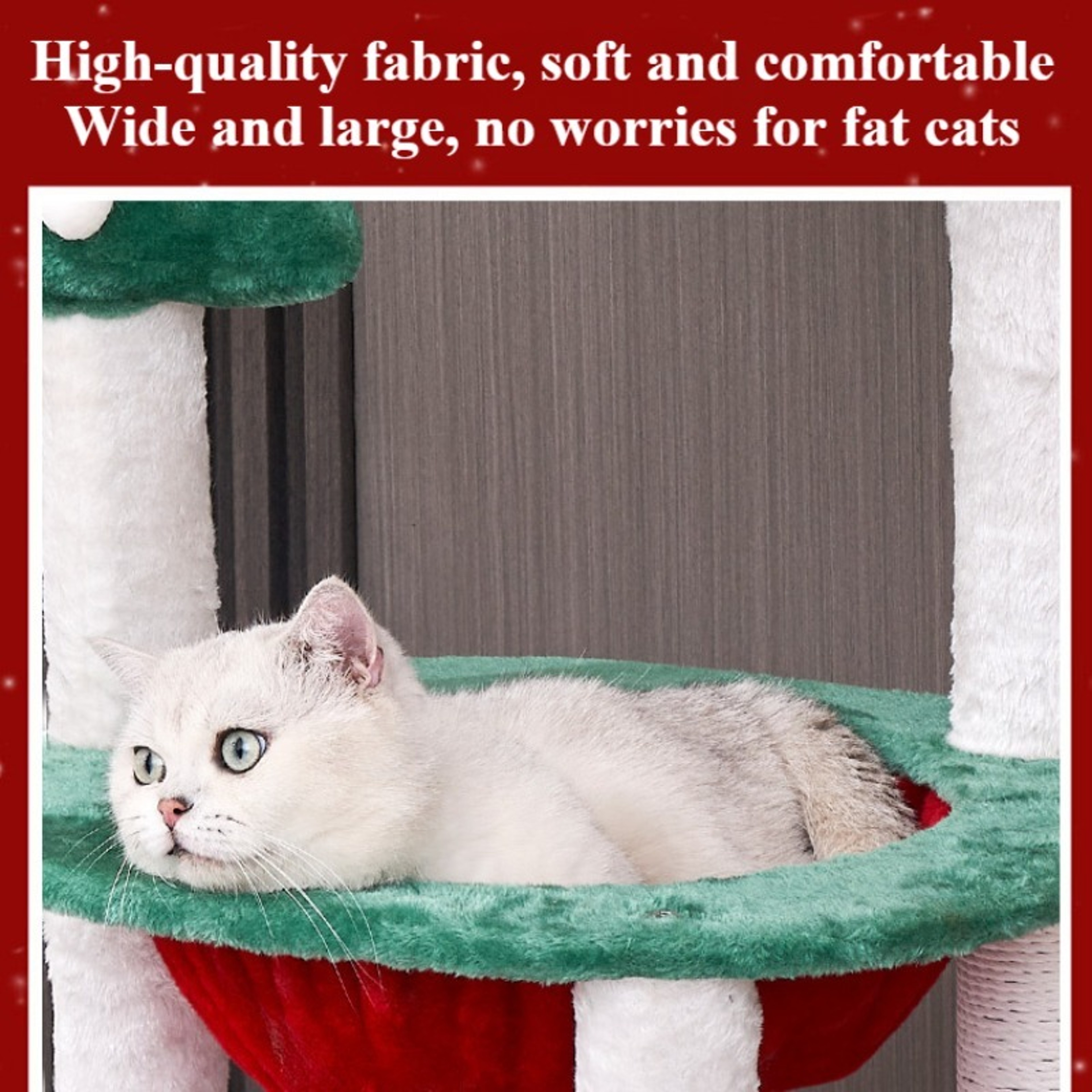 Christmas Tree Cat Tower Plush Cat Bed With Sisal Scratching Board 3