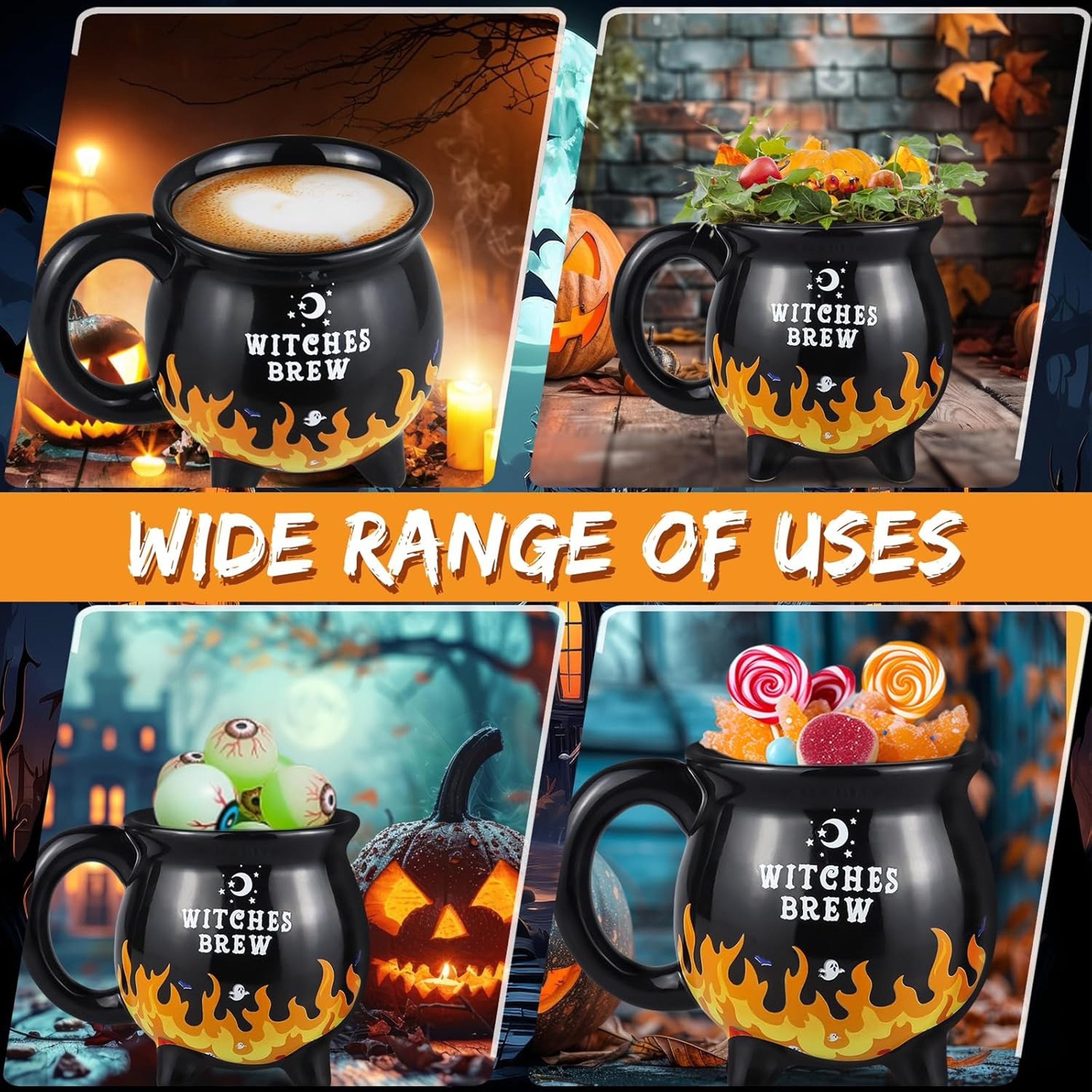 Witches Brew Color Changing Ceramic Cauldron Mug Heat Sensitive Halloween Cup 6