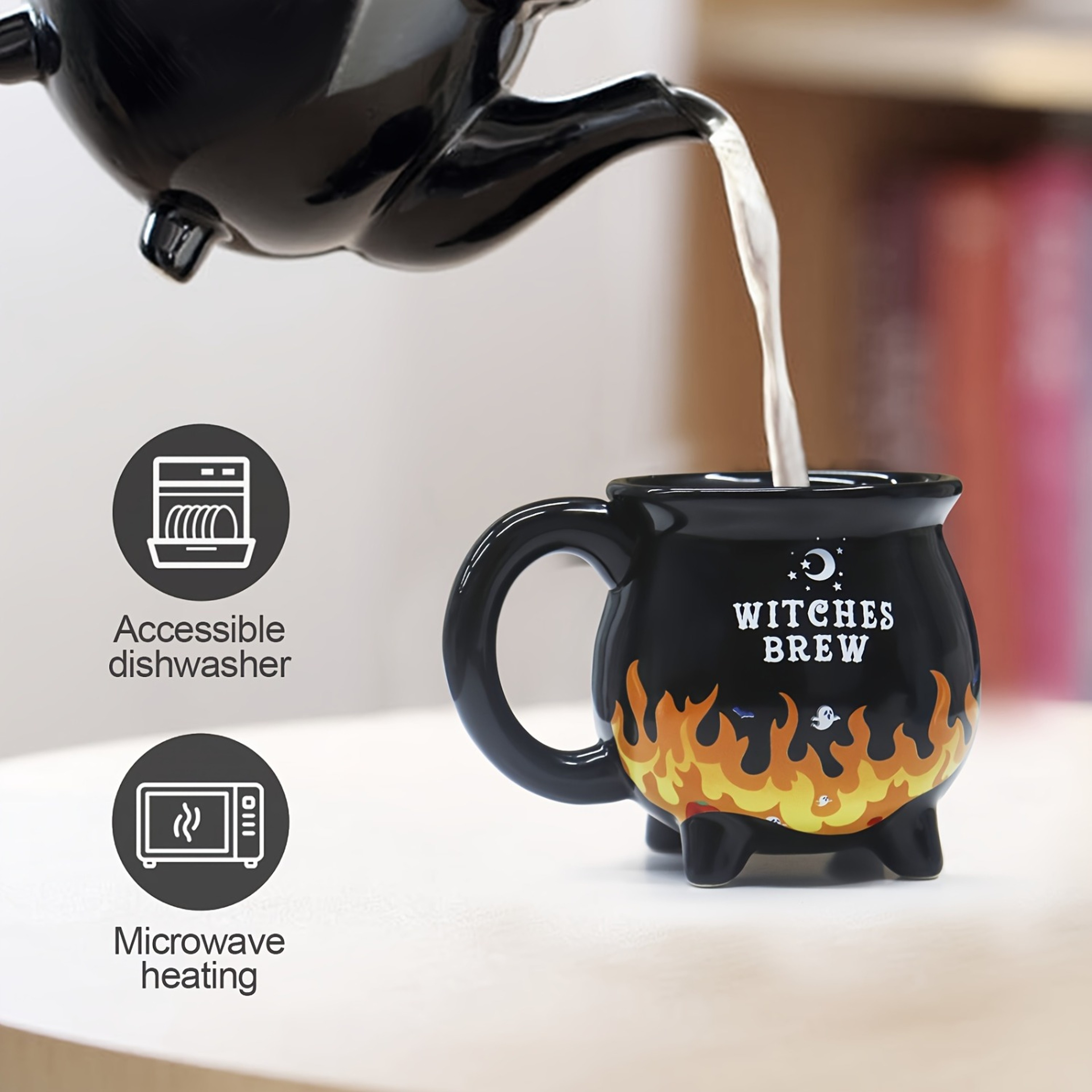 Witches Brew Color Changing Ceramic Cauldron Mug Heat Sensitive Halloween Cup 5