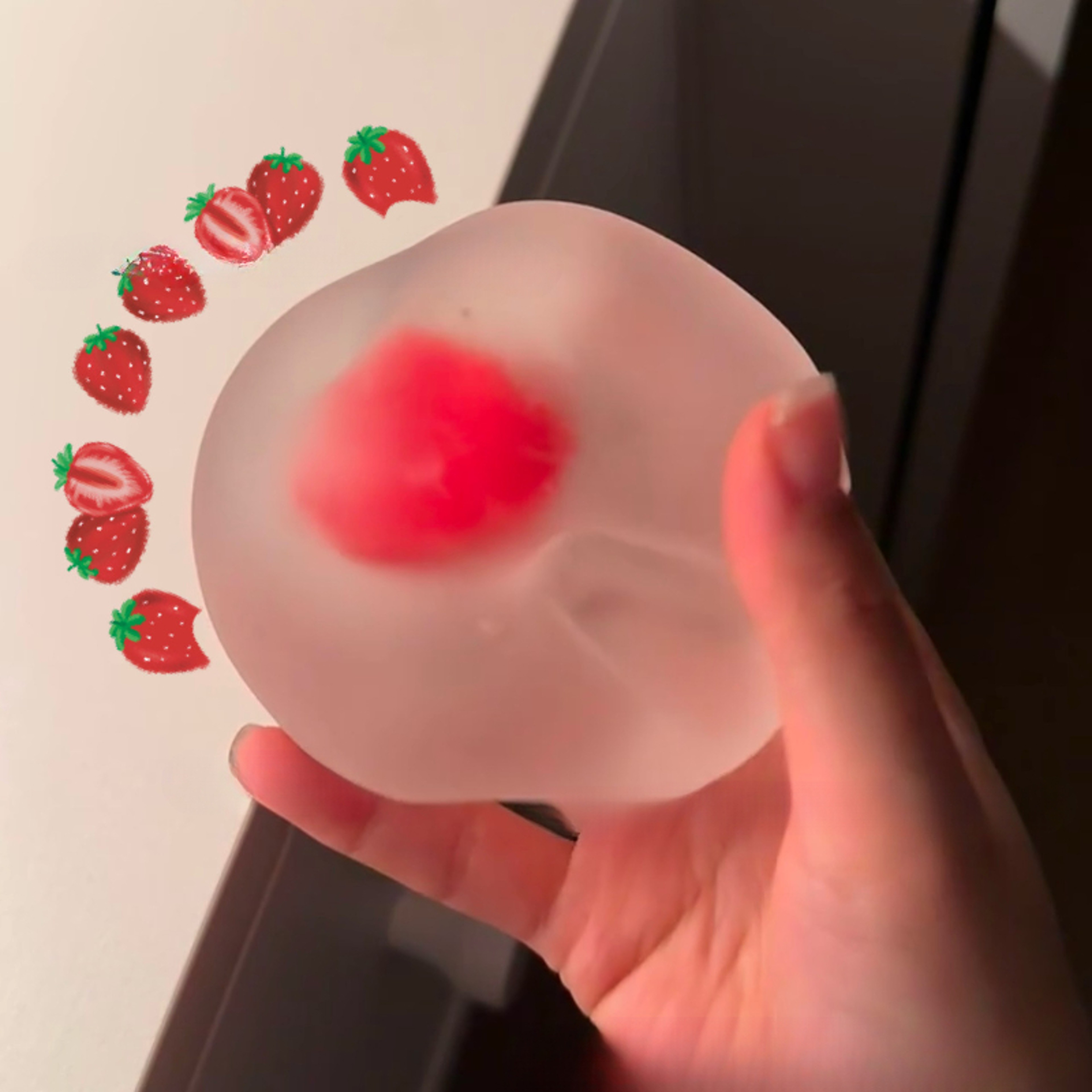 Strawberry Mochi Squishy Toy Slow Rebound Stress Relief Fidget Toy 0