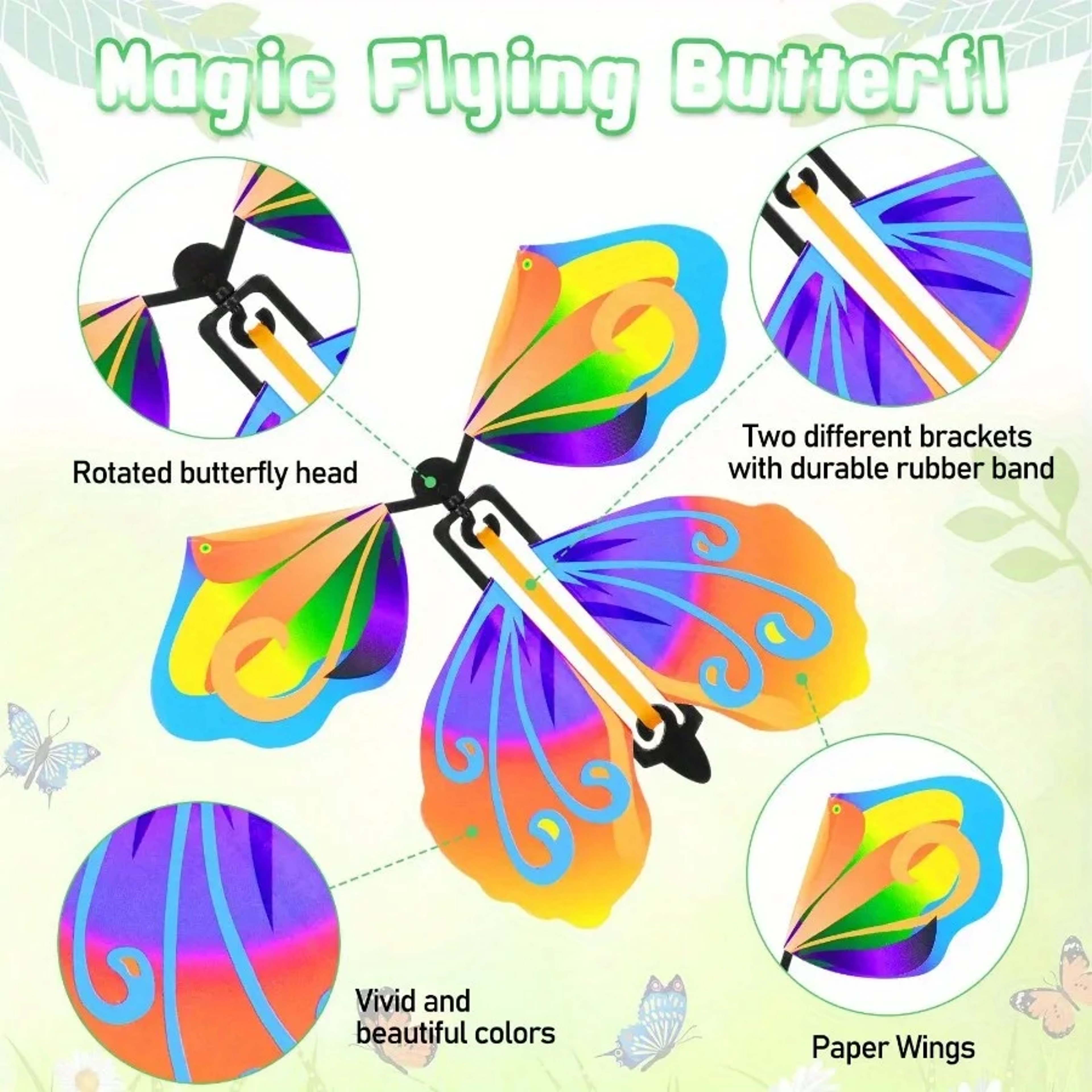 Magic Flying Butterfly Wind Up Surprise Toy Bookmark – view 4