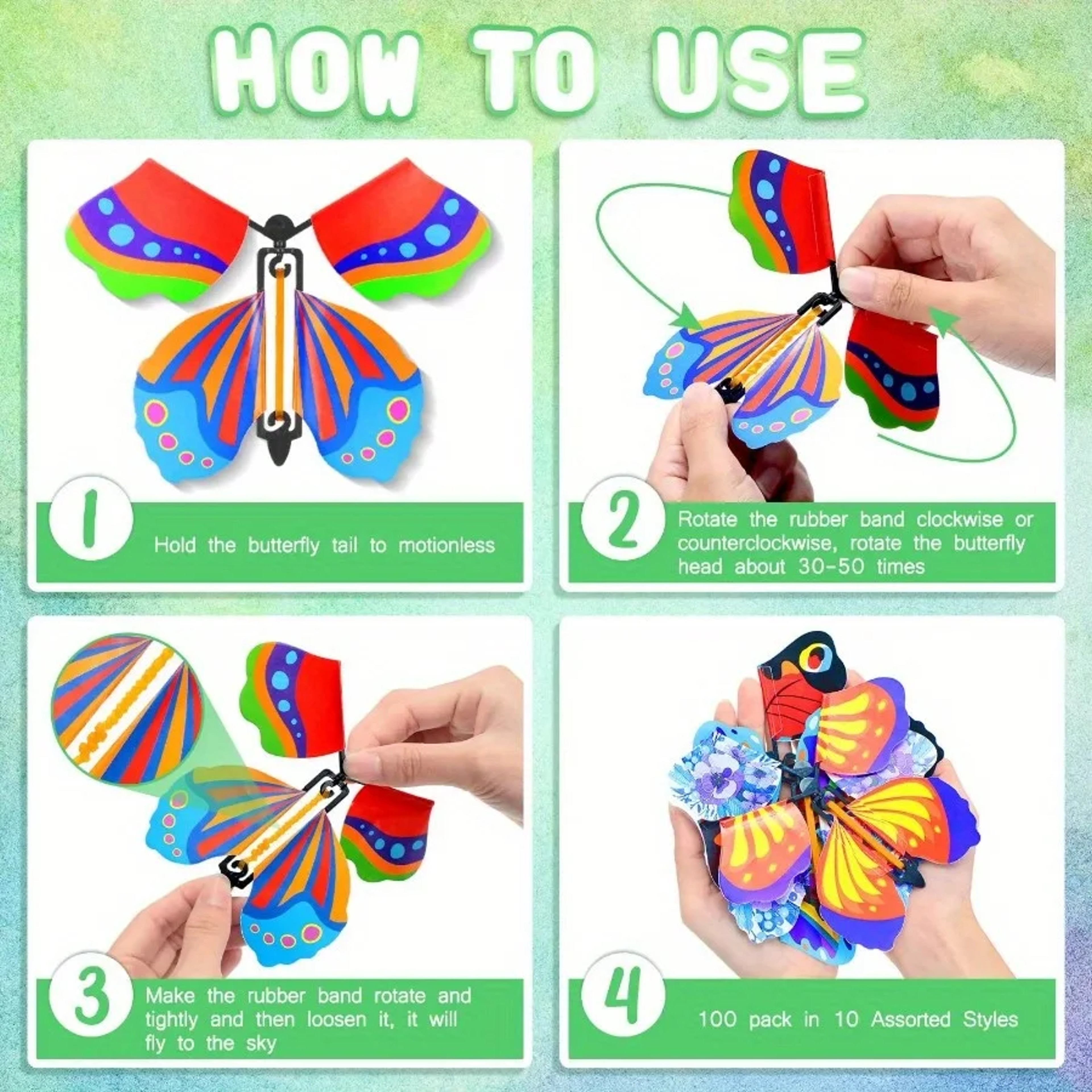 Magic Flying Butterfly Wind Up Surprise Toy Bookmark – view 5