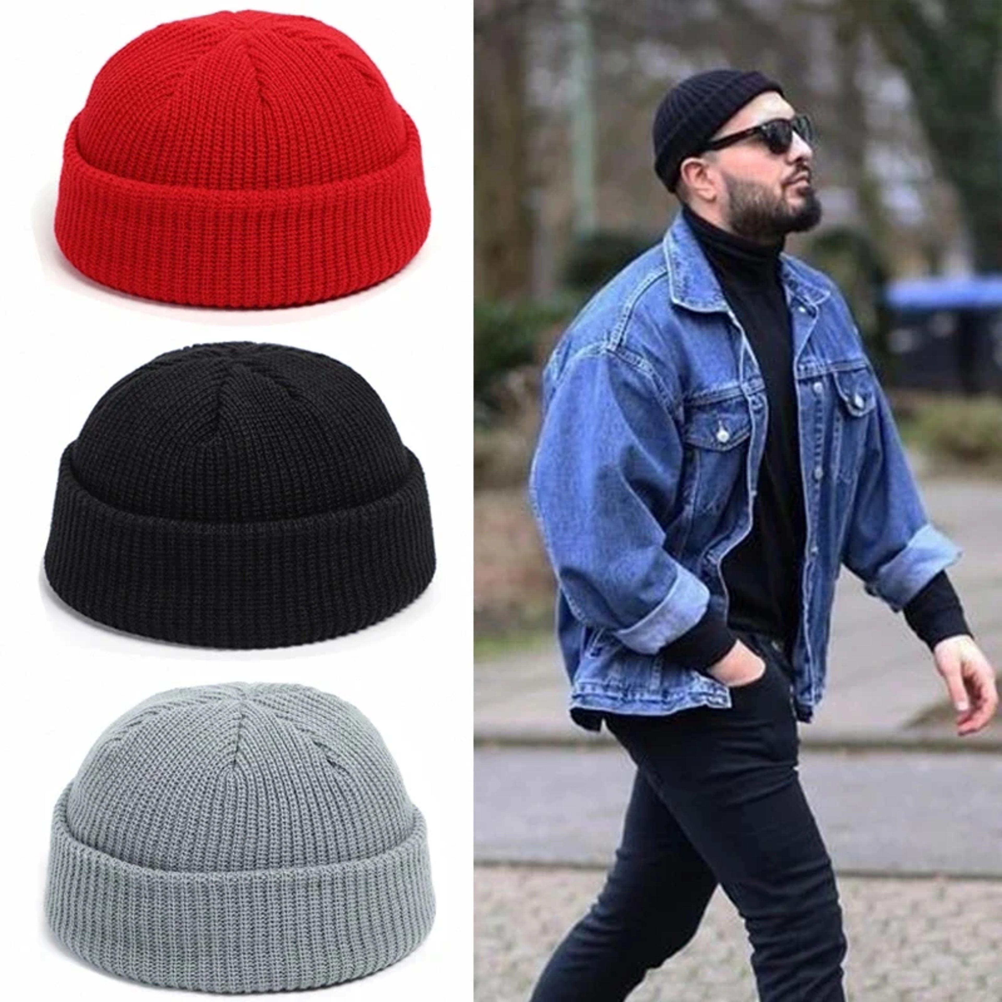 Urban Winter Brimless Beanie Knitted Docker Hat for Men and Women – view 1