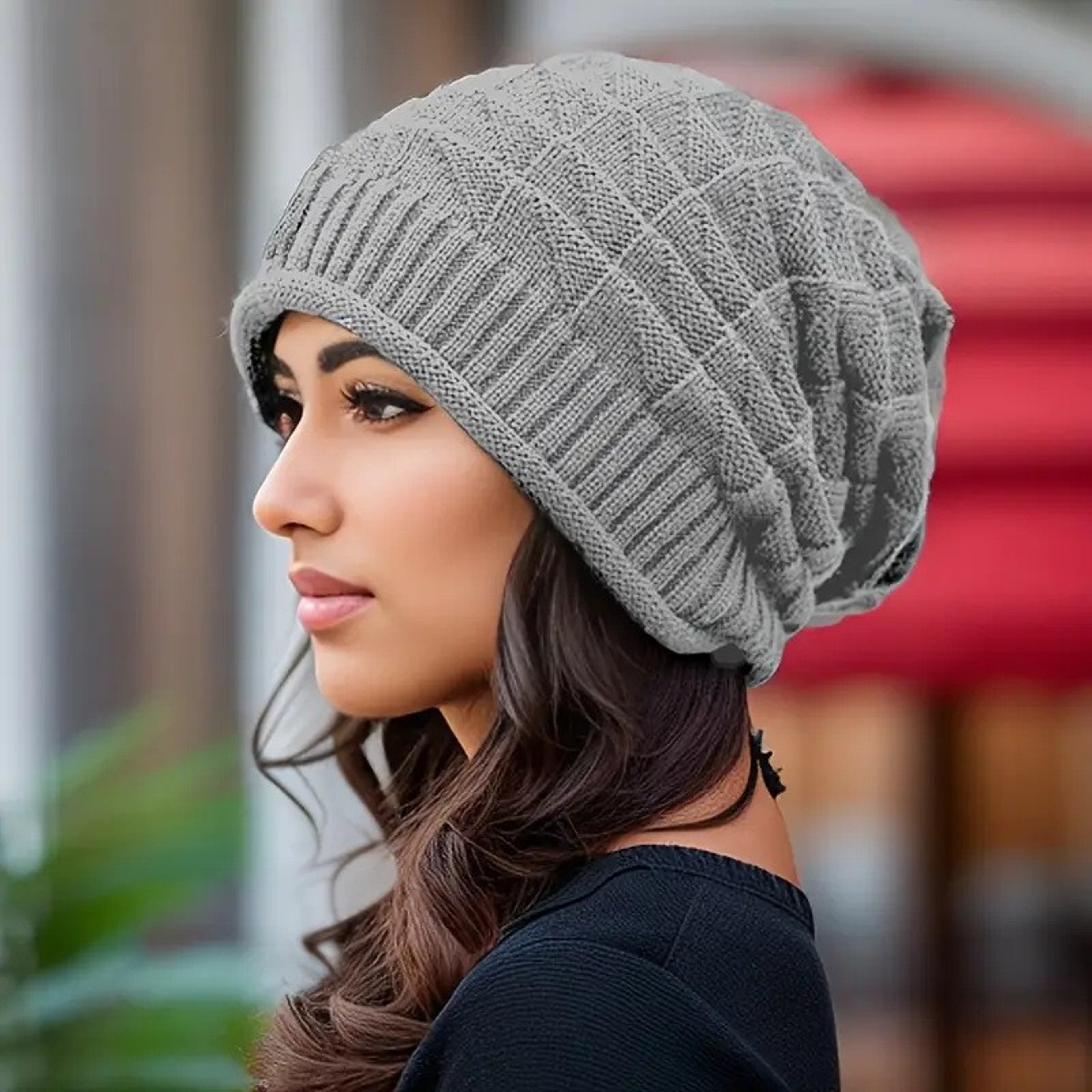Women's Chunky Slouch Beanie Lightweight Ear Warmer Autumn Hat – view 7