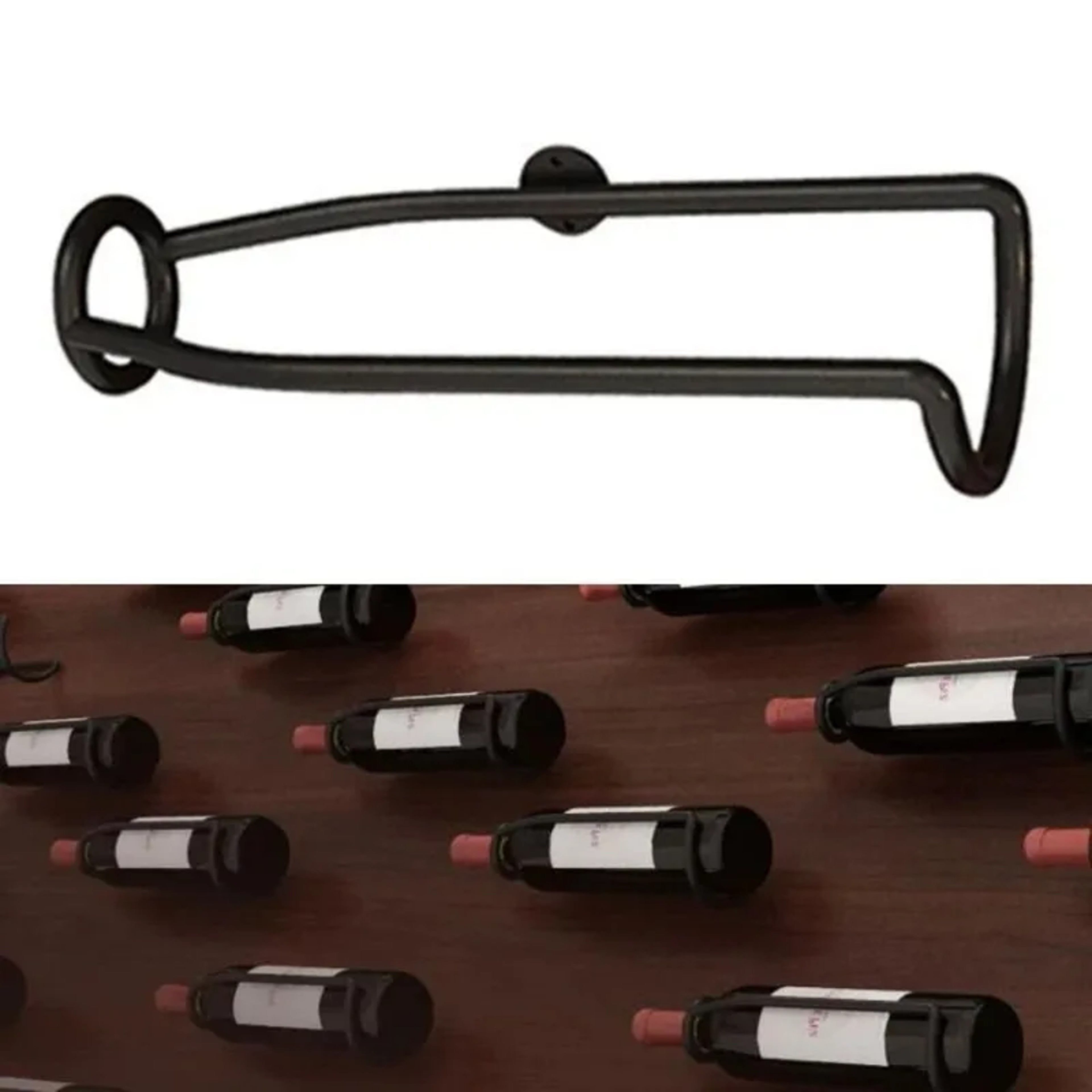 European Style Wall Mounted Wine Rack Single Bottle Holder Decorative Display – view 1