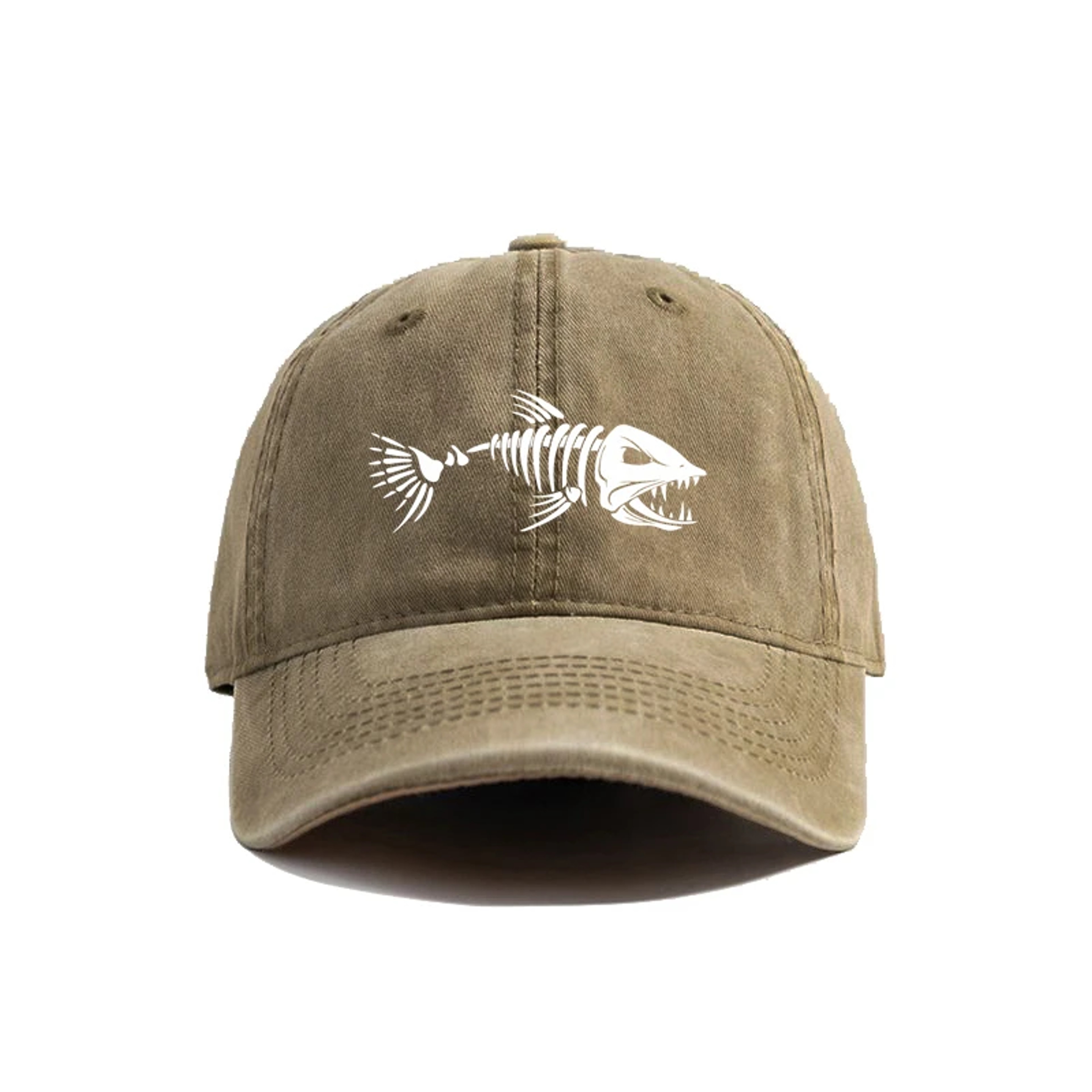 Vintage Fishbone Baseball Cap Adjustable Unisex Dad Hat – view 7