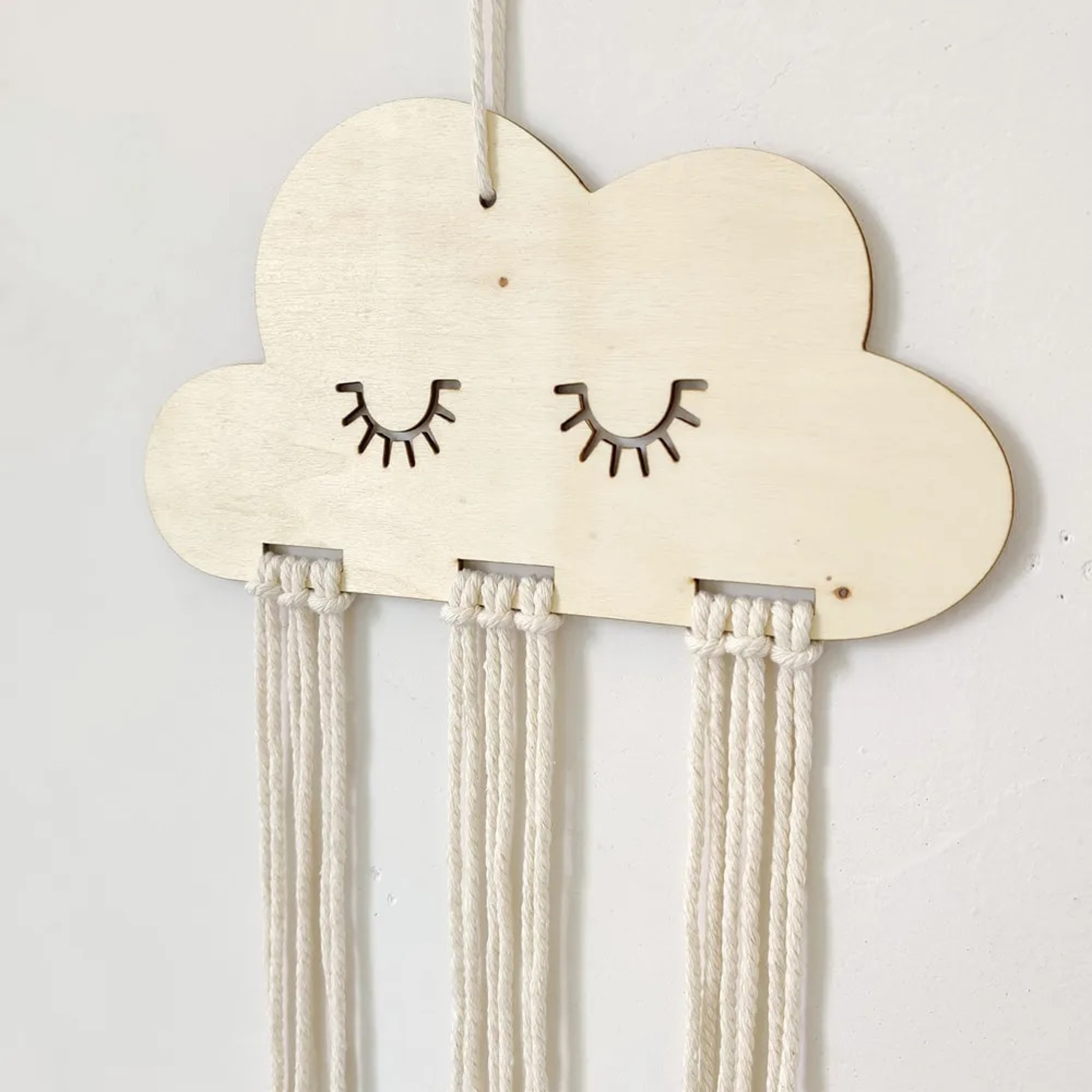 Wooden Cloud Hair Bow Holder Jewelry Organizer for Kids Room – view 3
