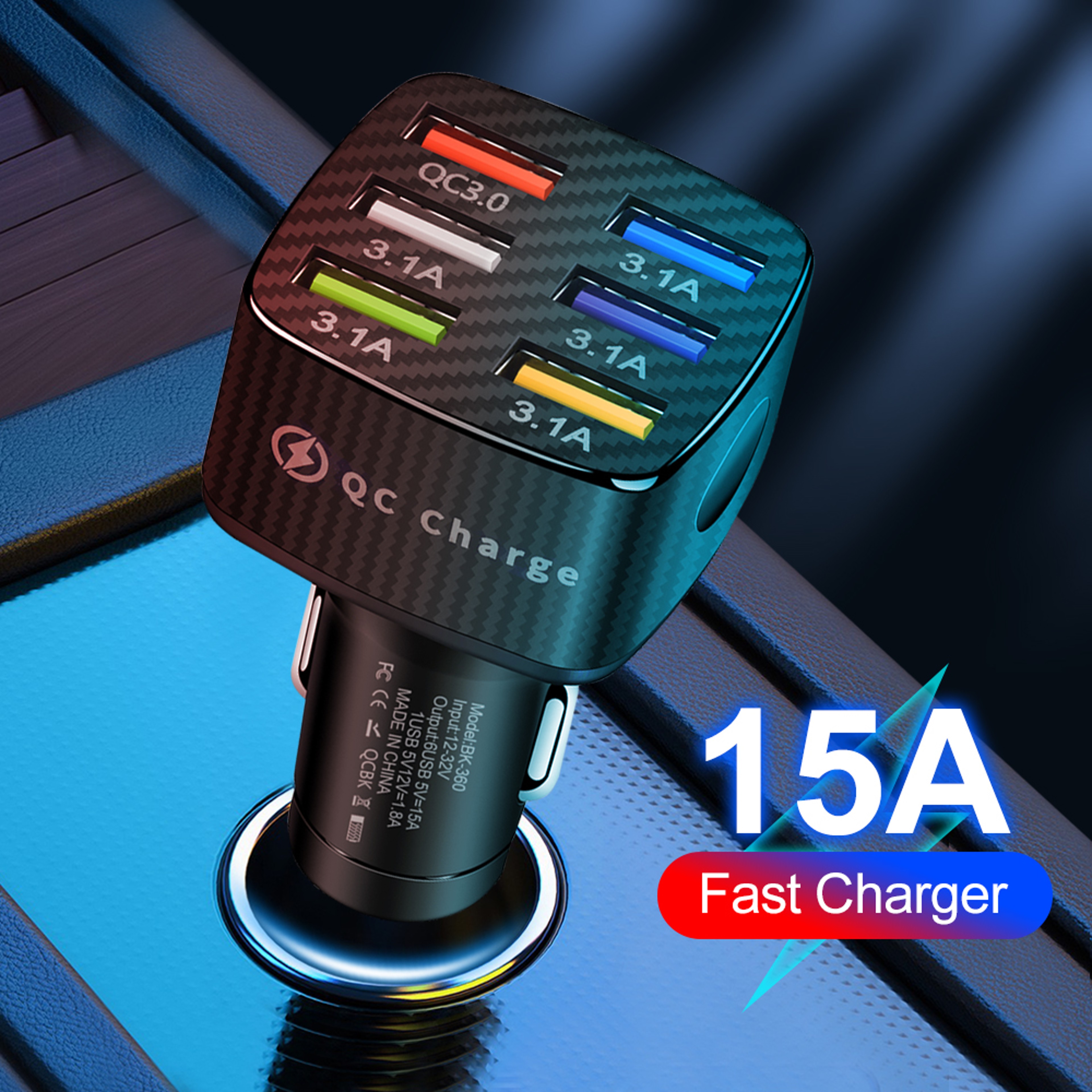 Car Charger With Qualcomm Quick Charge 2
