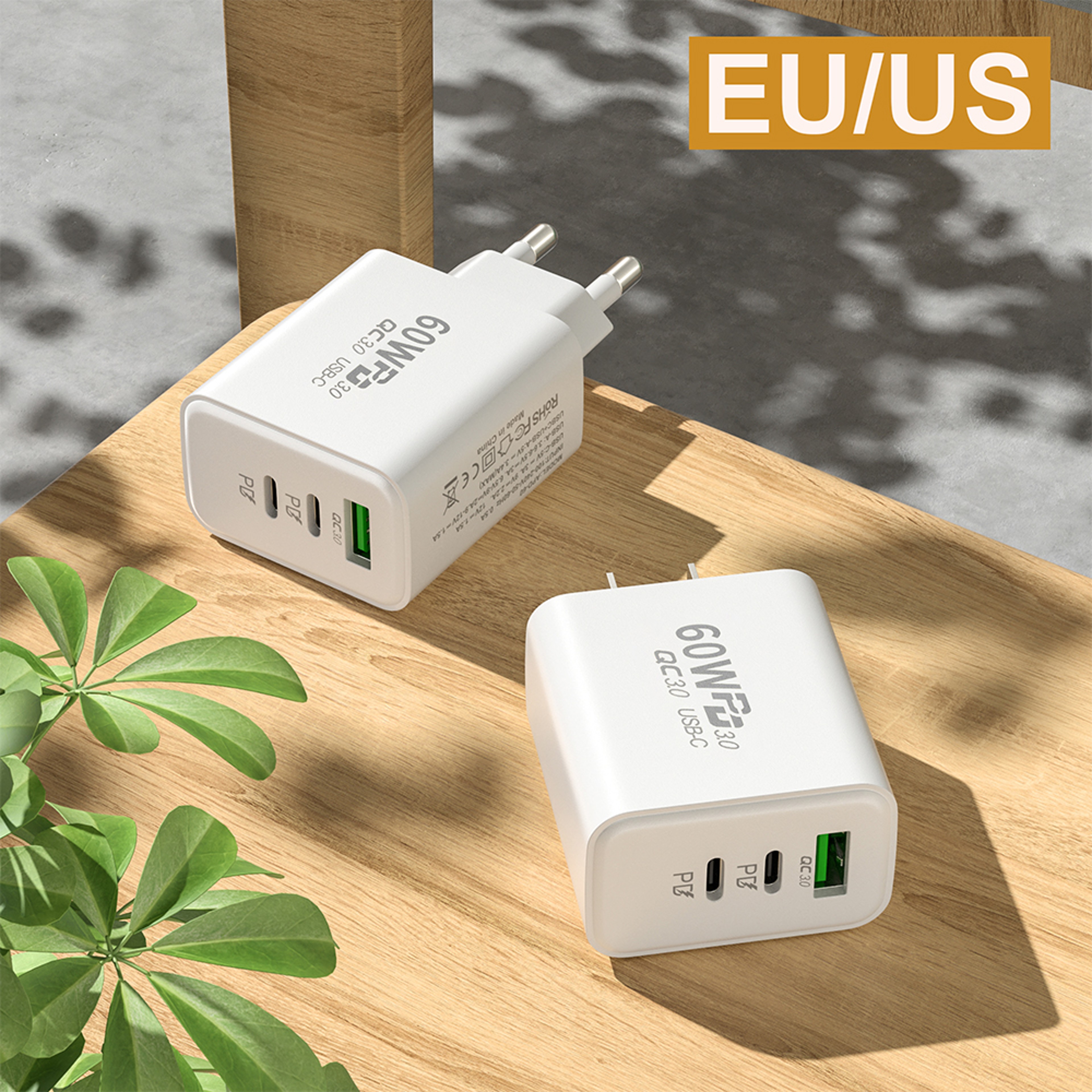 USB C Wall Charger With Dual USB C And USB A Outputs 1