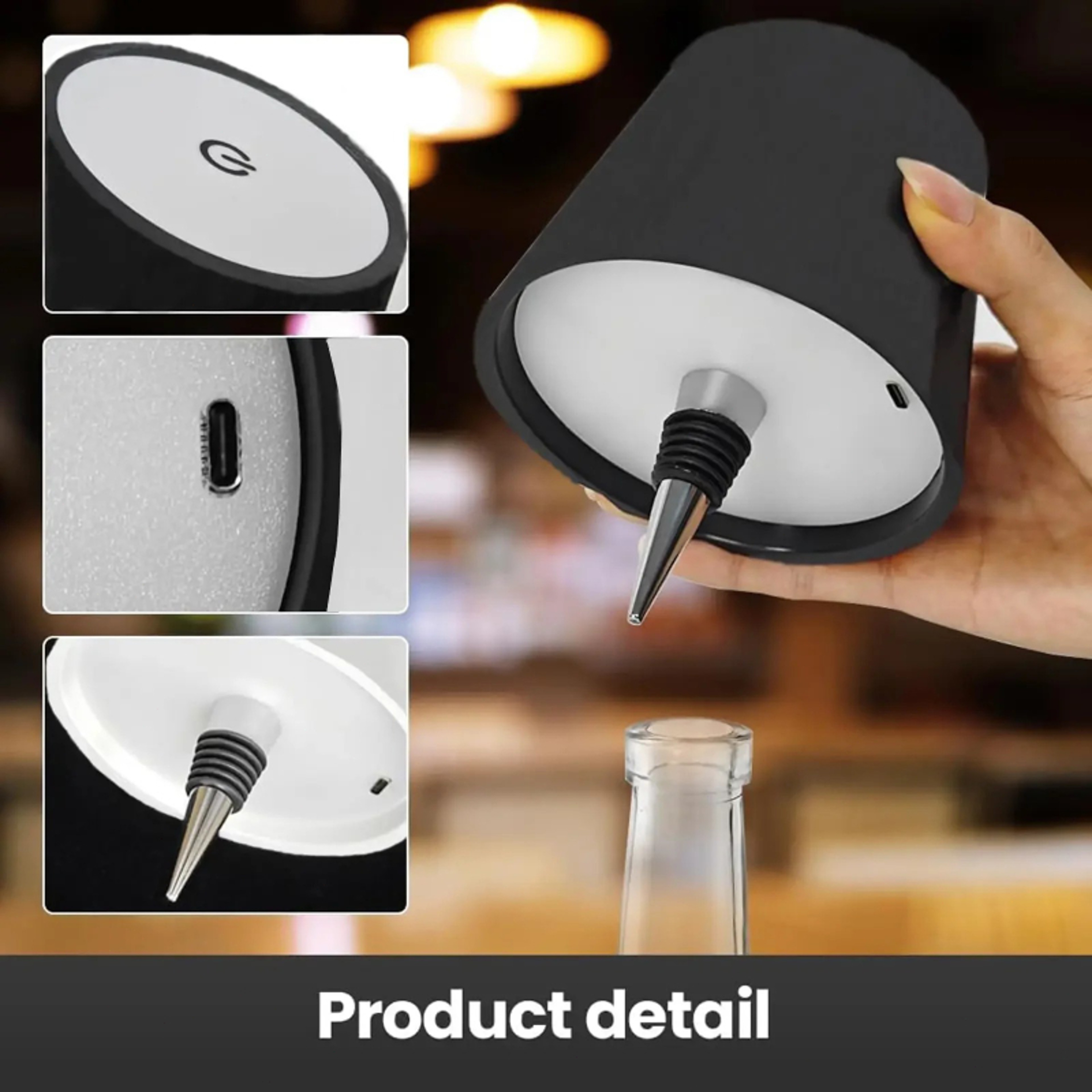 Wireless Bottle Table Lamp with Touch Control  Color Modes and Stepless Dimming – view 2
