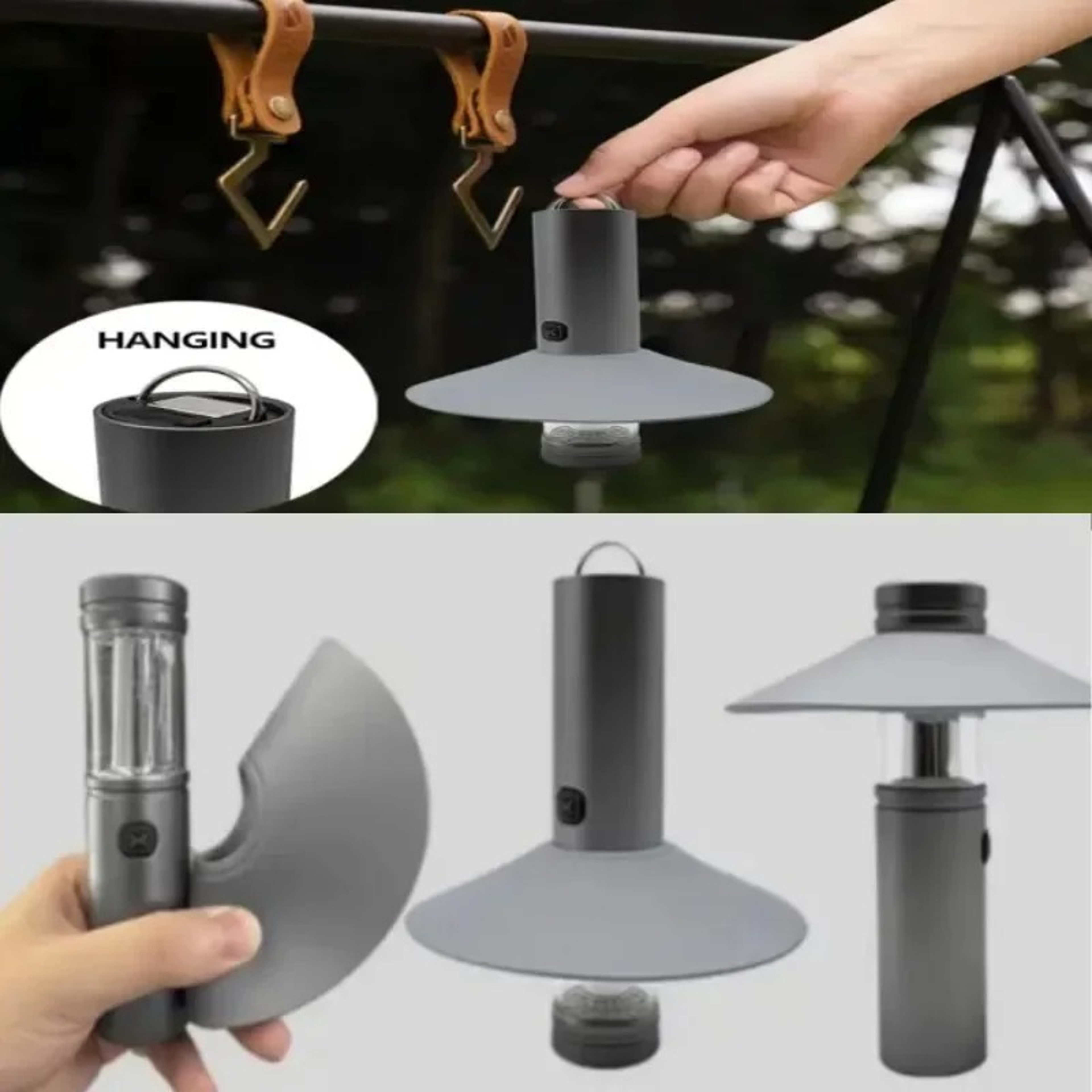 Rechargeable Camping Light with Magnetic Design Removable Silicone Lid and Flame Lamp Style – view 2