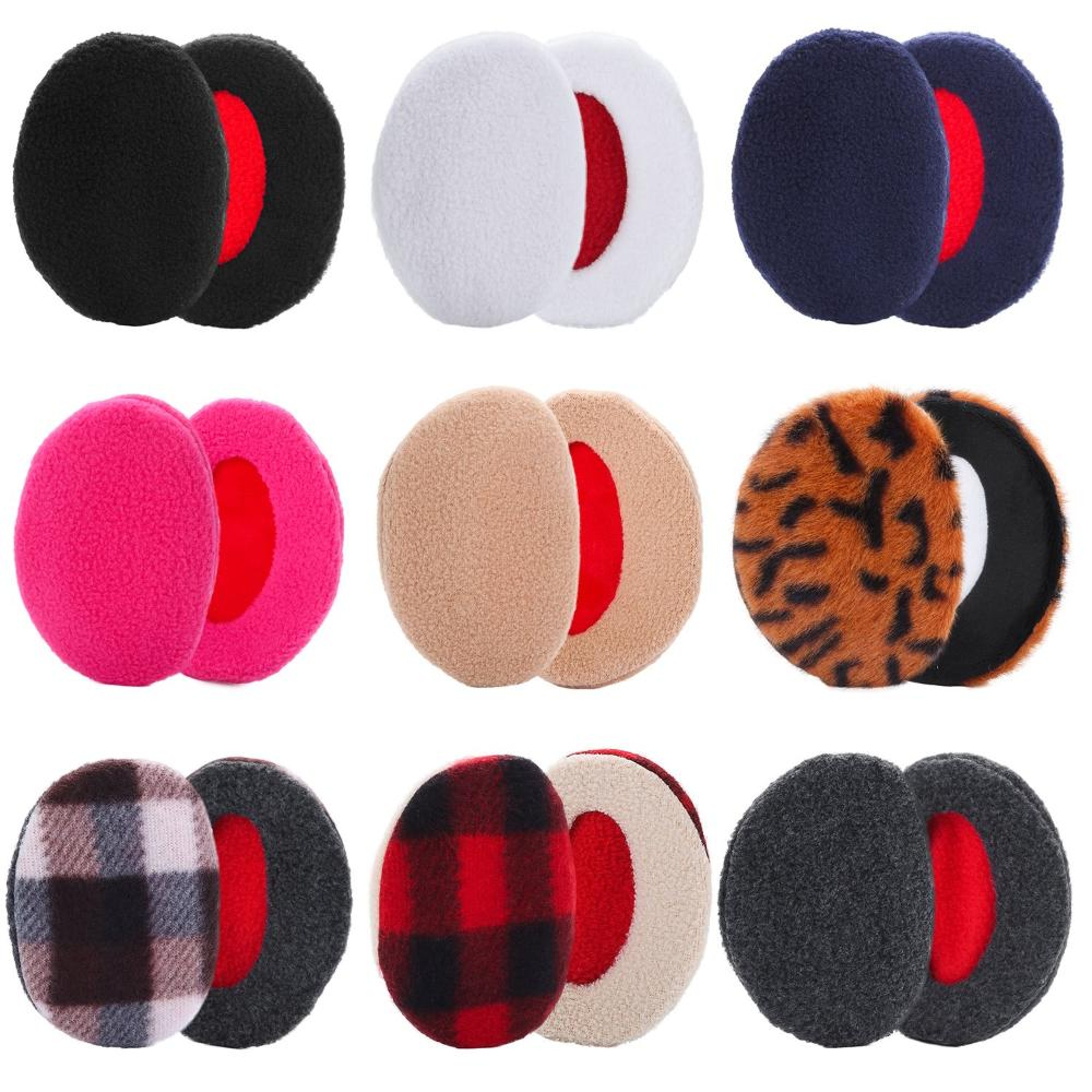 Bandless Winter Ear Warmers For Adults With Down Material Unisex Solid Earmuffs 4