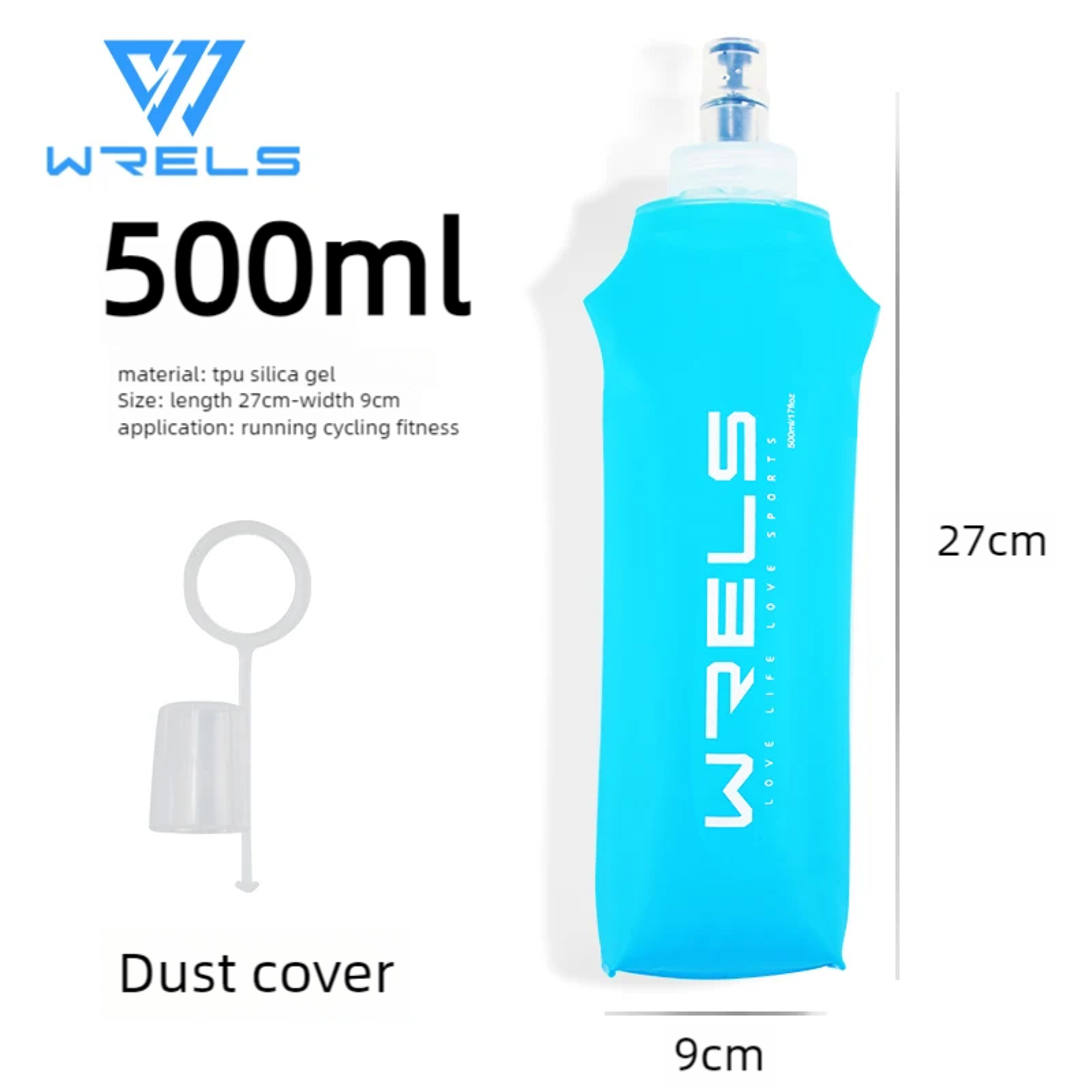 Collapsible TPU Sports Water Bottle 169 Fl Oz Leak Proof High Flow Soft Flask 7