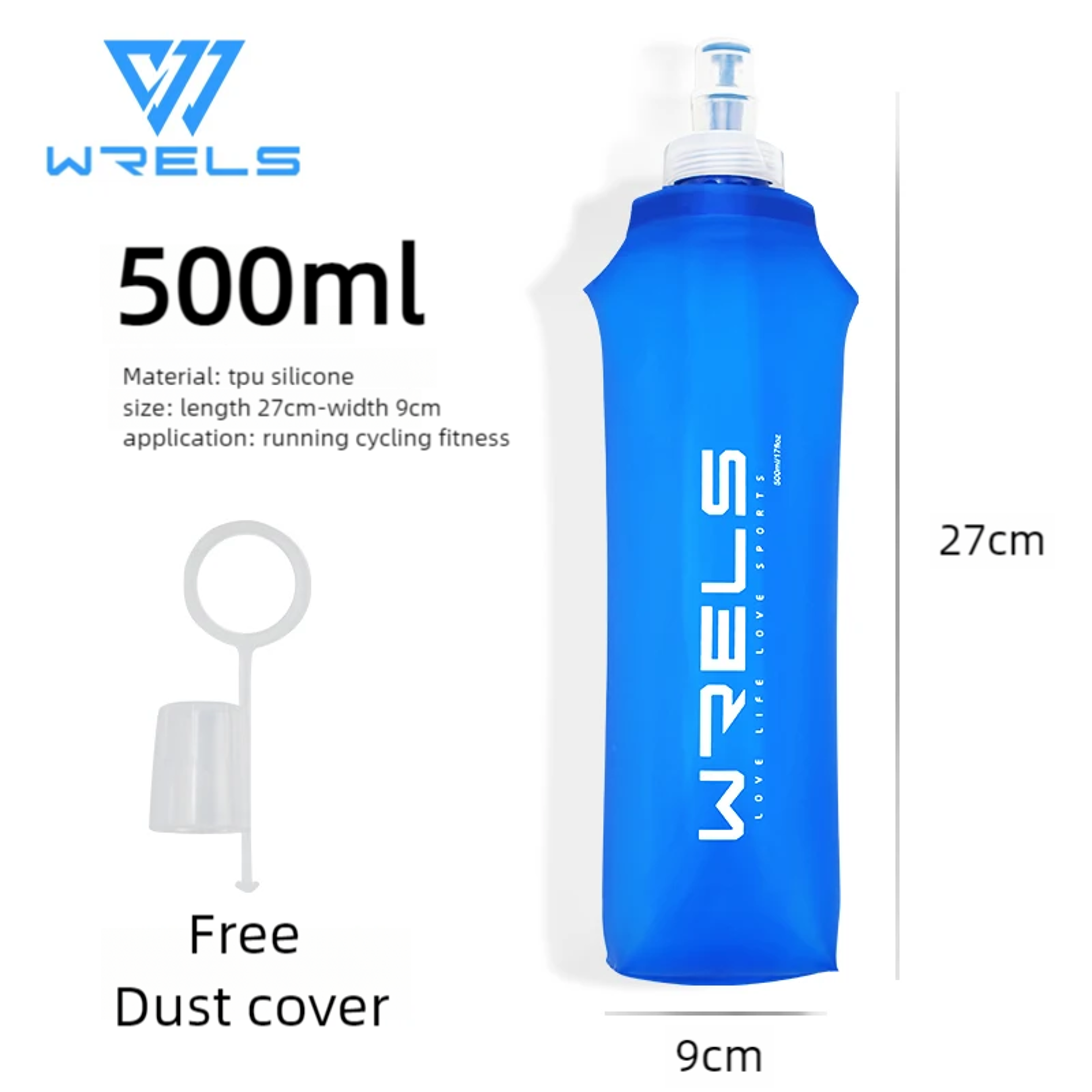 Collapsible TPU Sports Water Bottle 169 Fl Oz Leak Proof High Flow Soft Flask 8