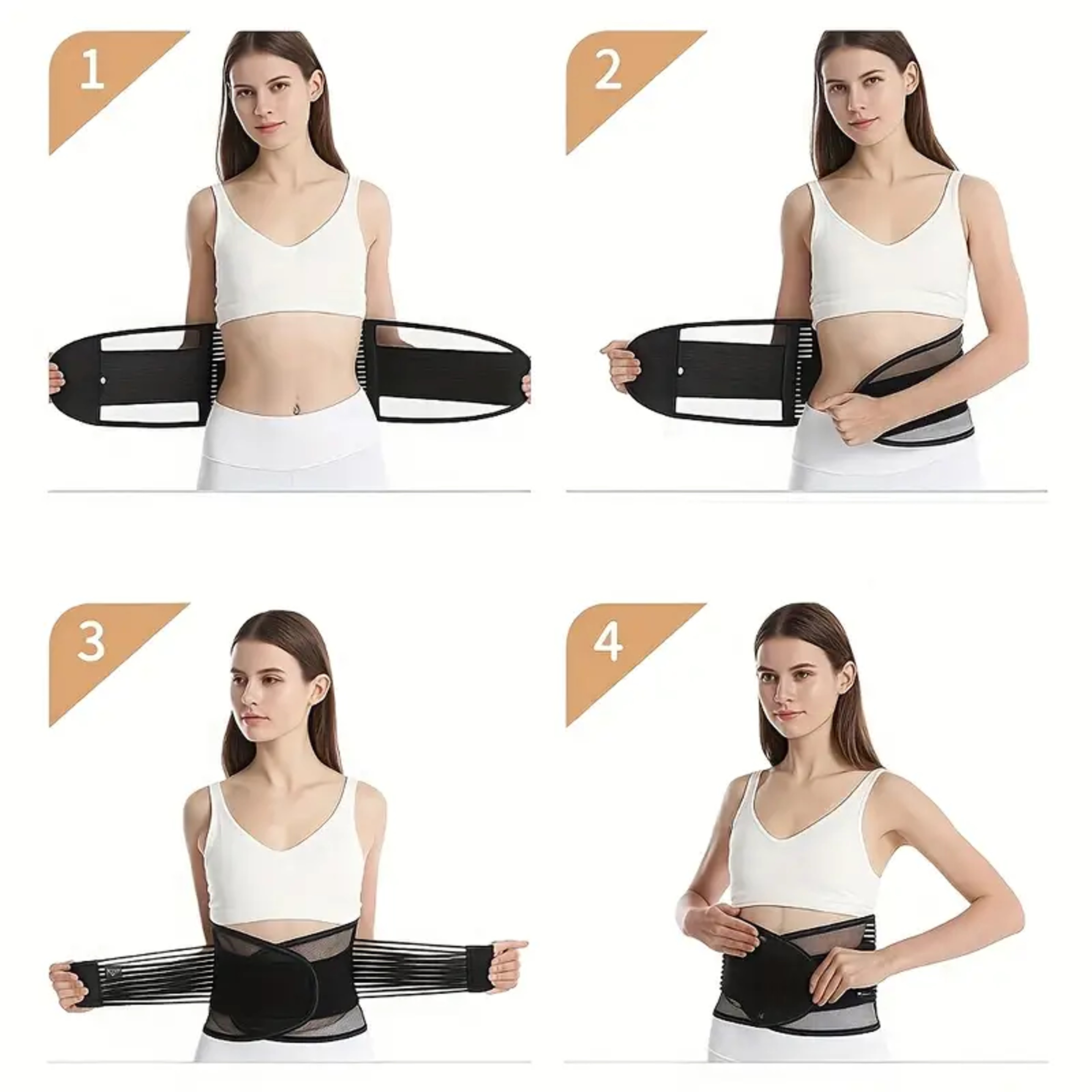 Lumbar Support Belt with Breathable Mesh and Adjustable Elastic Compression – view 5